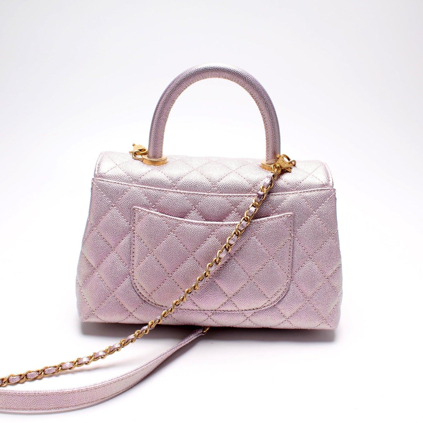 Chanel Coco Top Handle Caviar Iridescent Mini Bag