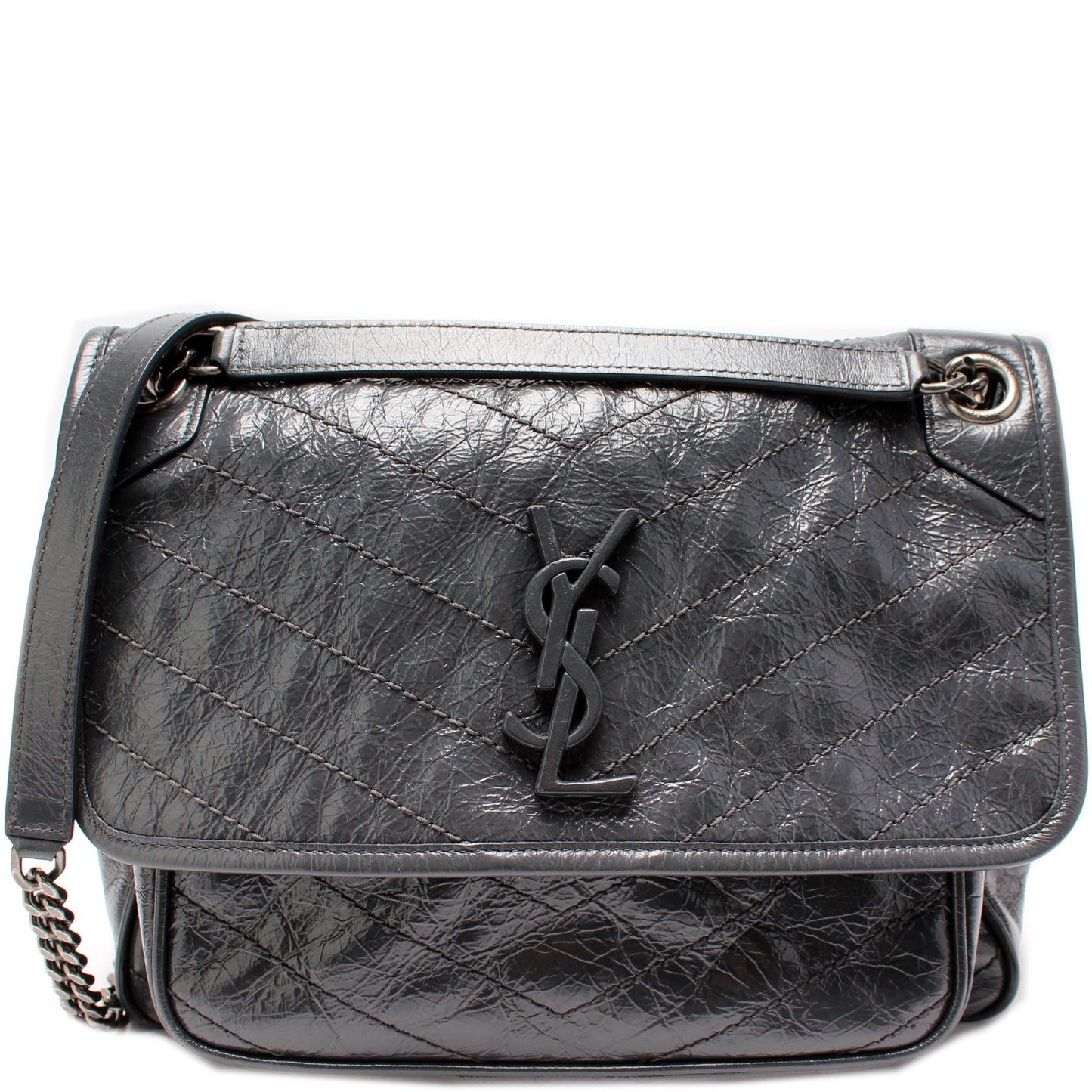 YSL Saint Laurent Niki Crinkle Bag Leather Medium Travel Bag