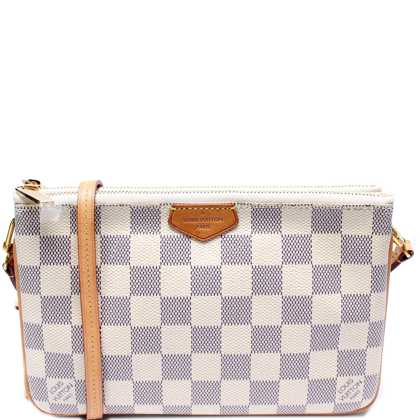 Louis Vuitton Double Zip Pochette Azur Damier Clutch Bag Azur 1