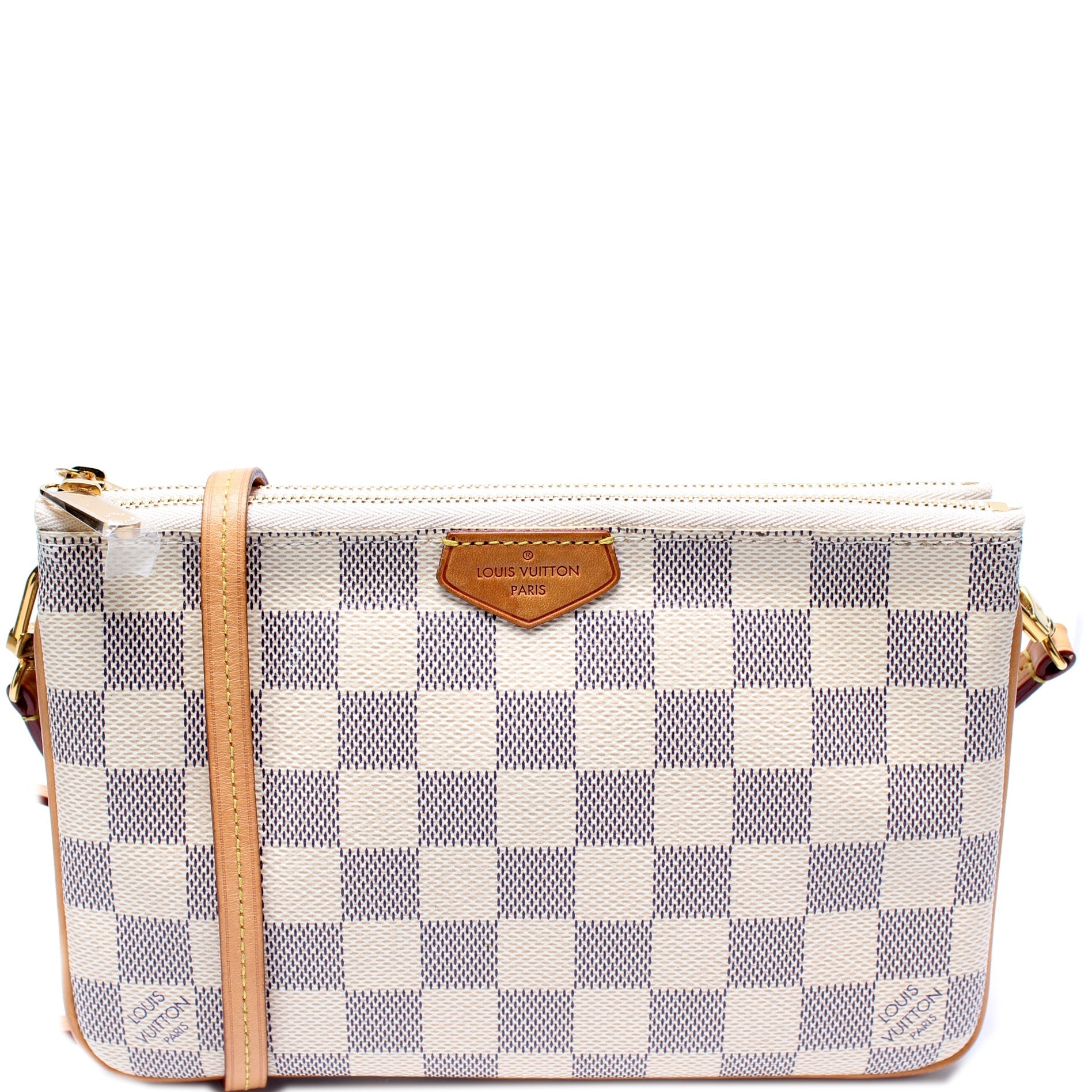 Louis Vuitton Double Zip Pochette Azur Damier Clutch Bag Azur 1
