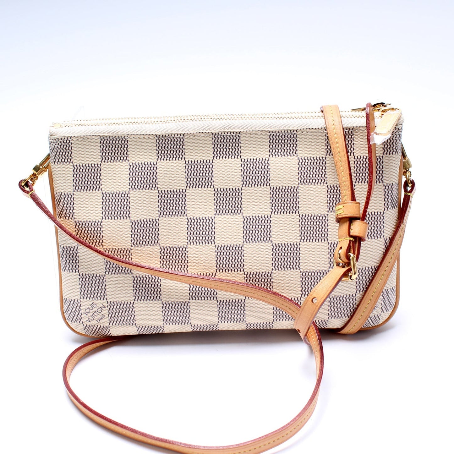Louis Vuitton Double Zip Pochette Azur Damier Clutch Bag Azur 1