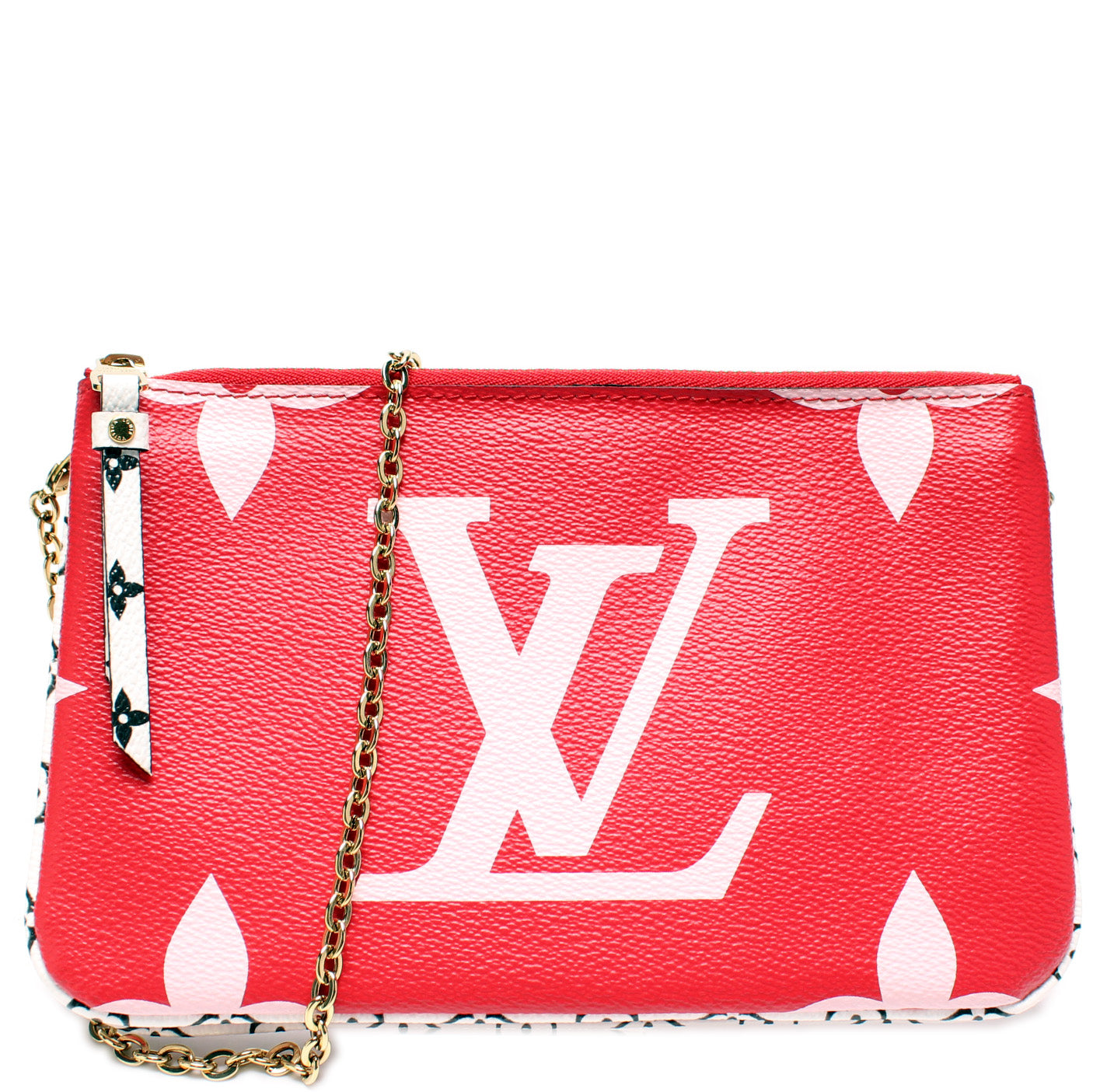 Louis Vuitton Double Zip Pochette Giant Rouge Monogram Clutch Bag