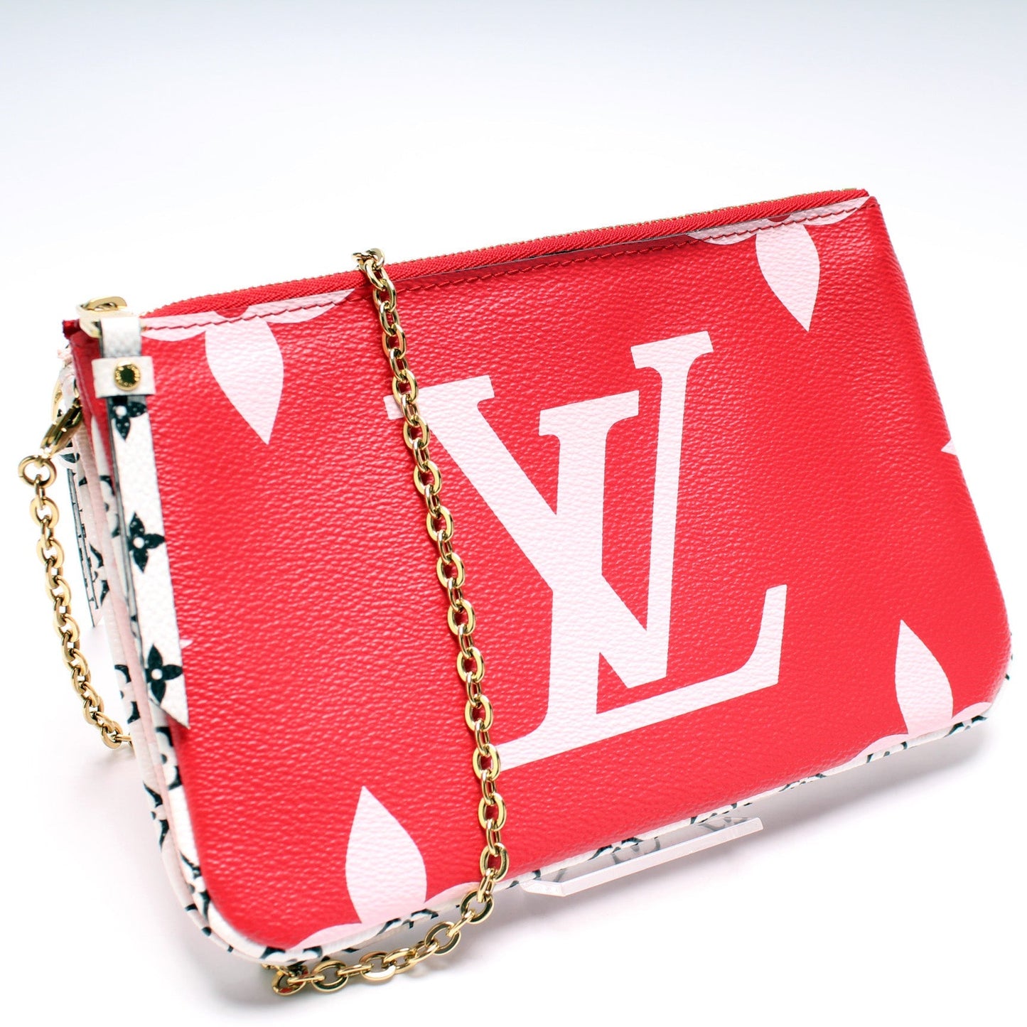 Louis Vuitton Double Zip Pochette Giant Rouge Monogram Clutch Bag