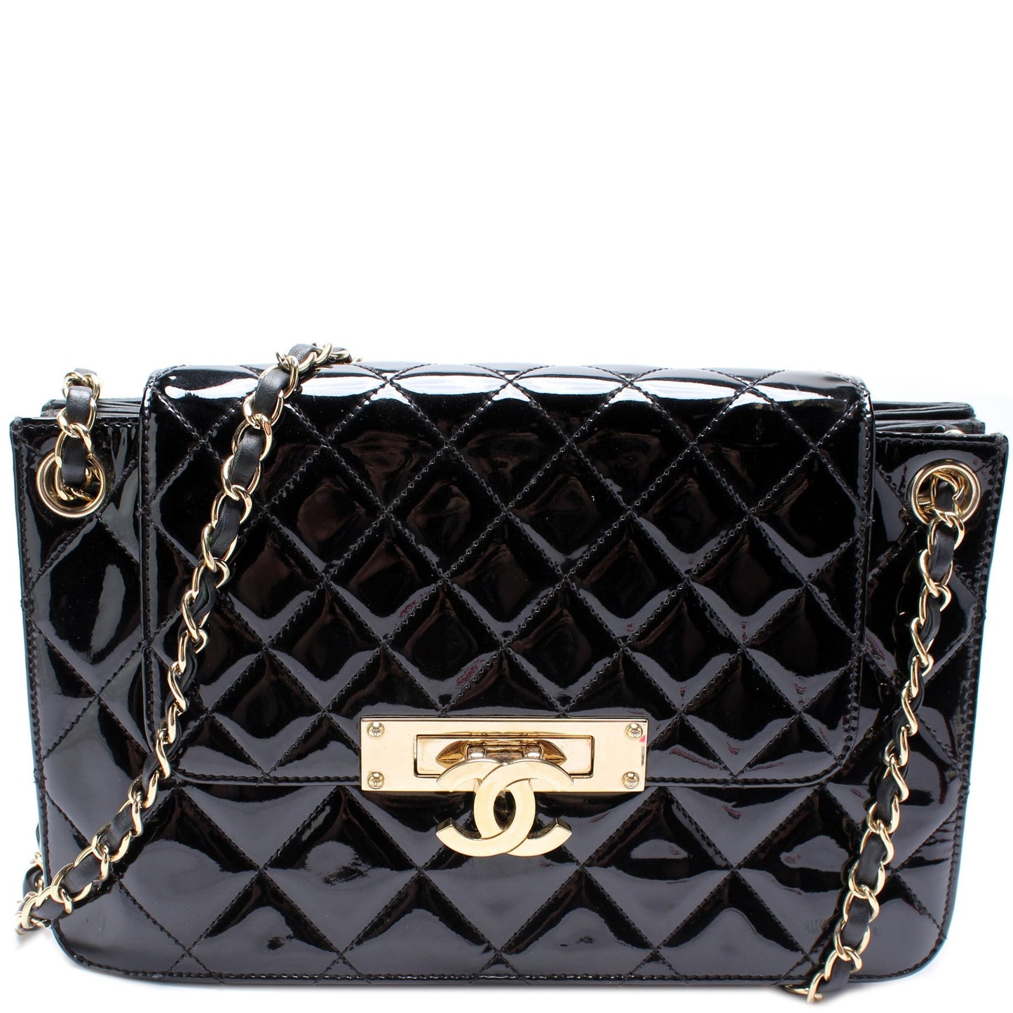 Chanel Golden Class Accordion Flap Paten Handbag