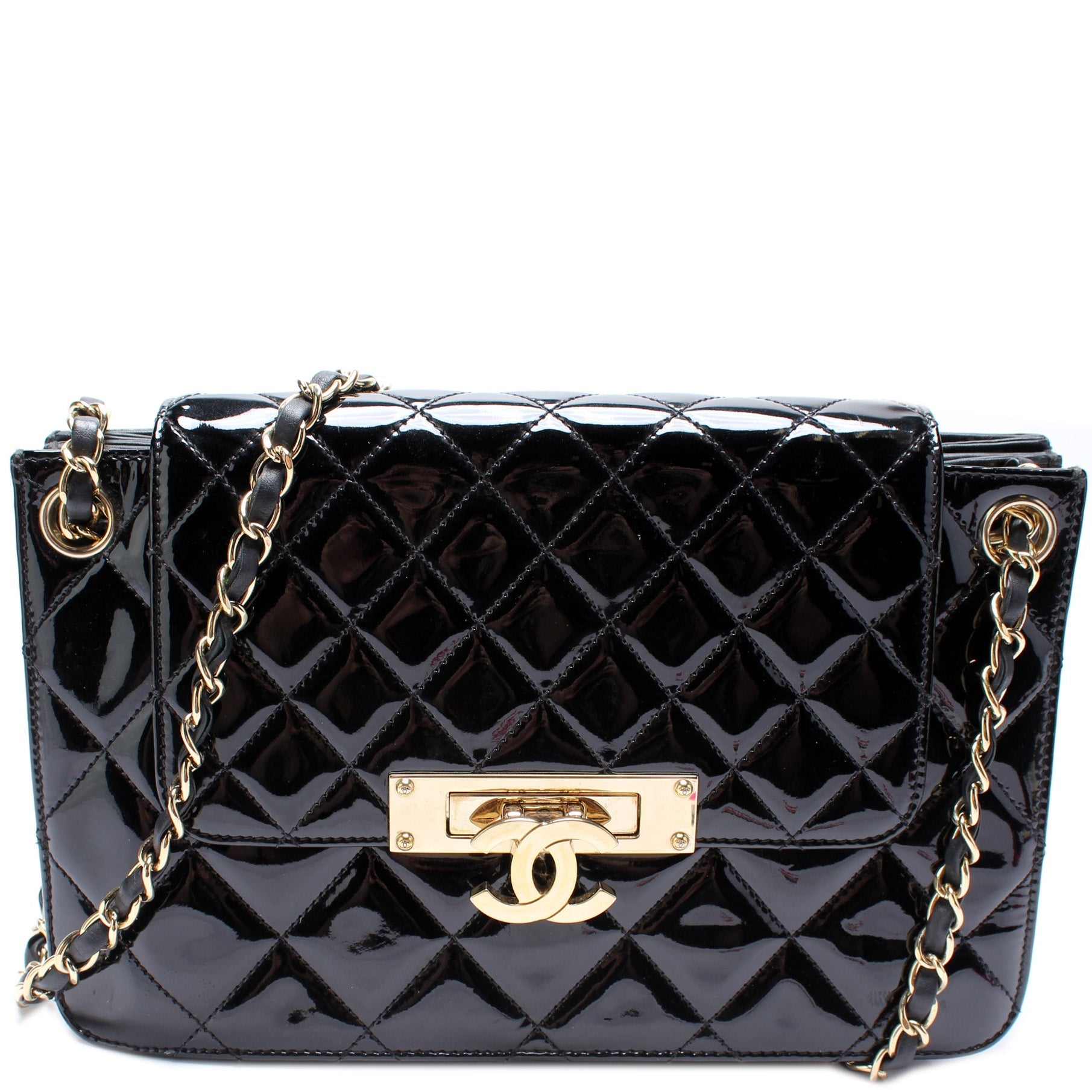 Chanel Golden Class Accordion Flap Paten Handbag