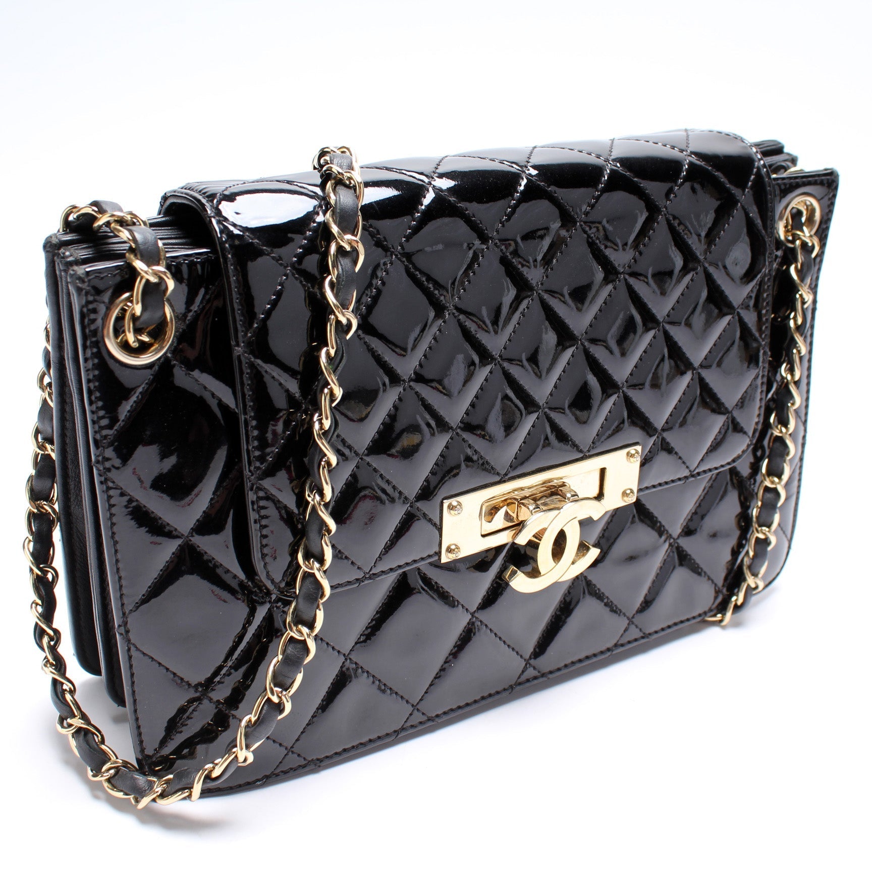 Chanel Golden Class Accordion Flap Paten Handbag