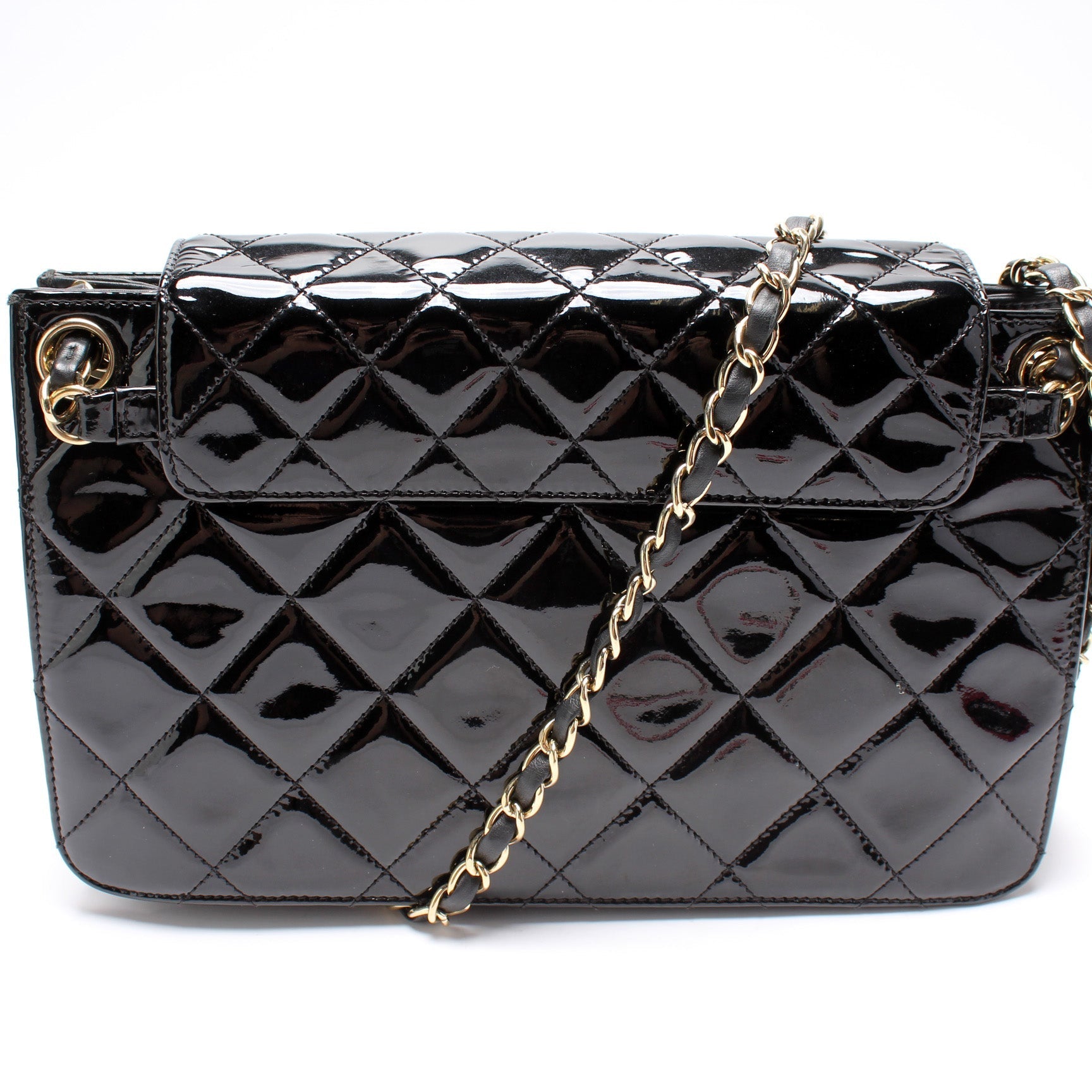 Chanel Golden Class Accordion Flap Paten Handbag