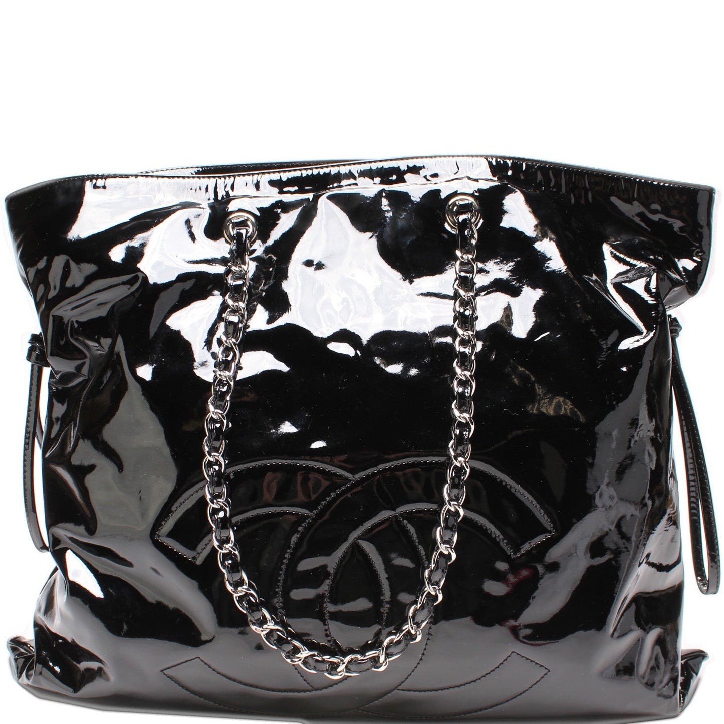 Chanel CC Bon Patent Leather Tote Bag