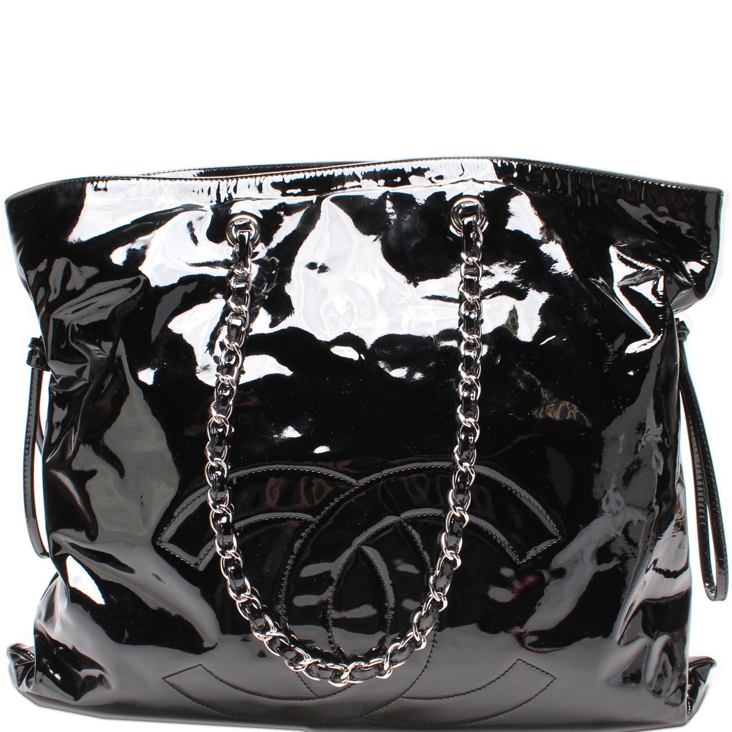 Chanel CC Bon Patent Leather Tote Bag