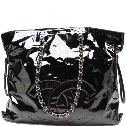 Chanel CC Bon Patent Leather Tote Bag