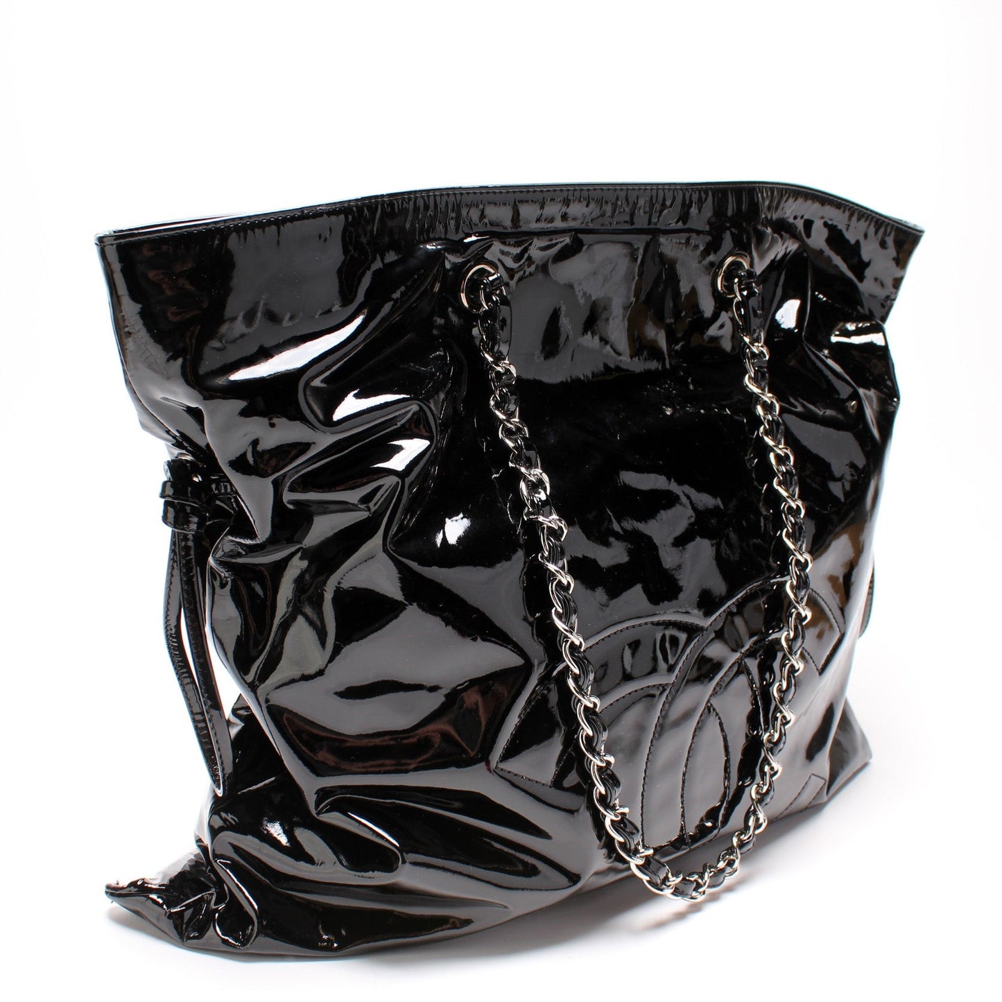 Chanel CC Bon Patent Leather Tote Bag