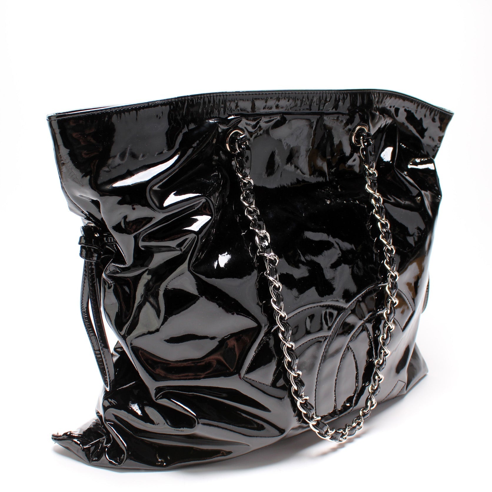 Chanel CC Bon Patent Leather Tote Bag