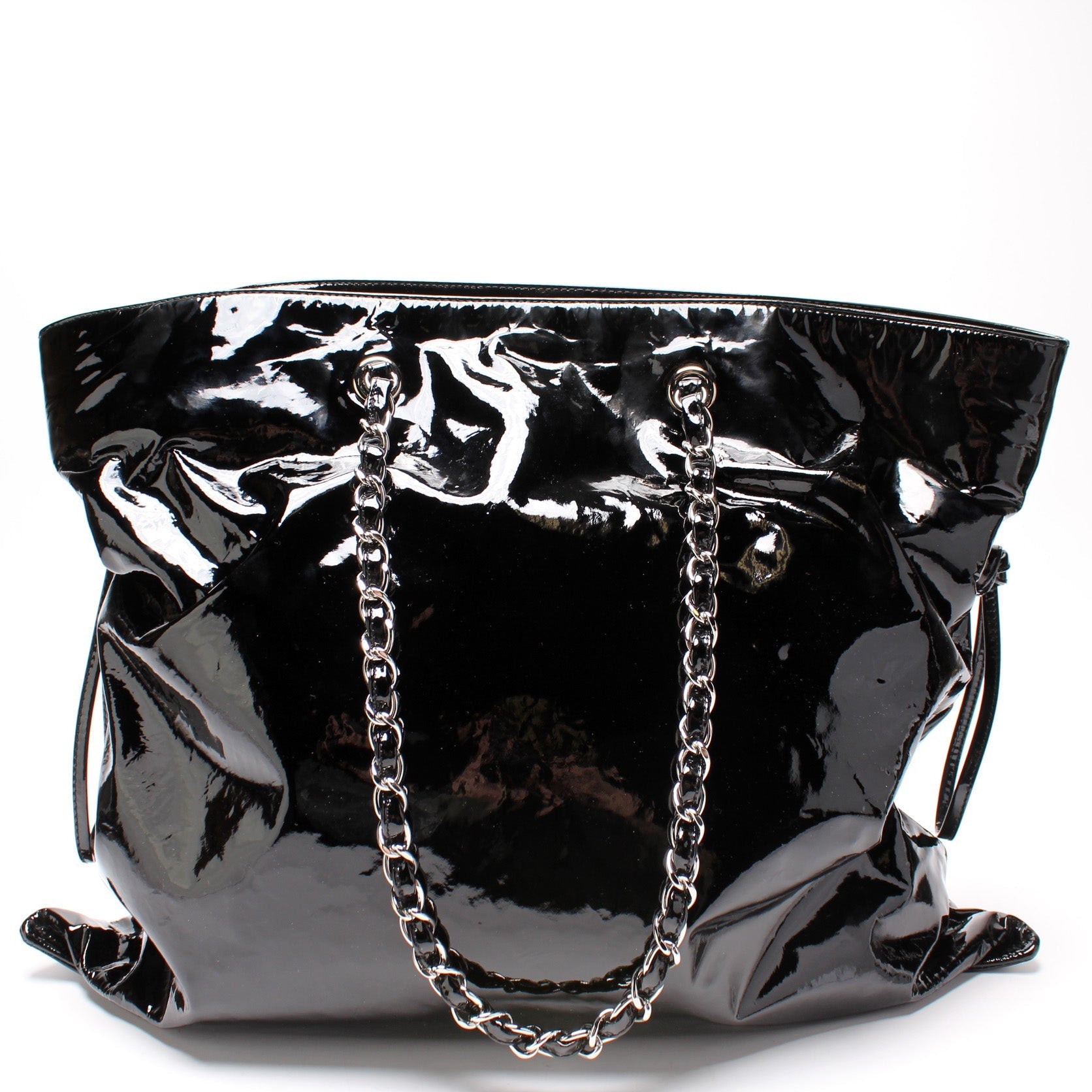 Chanel CC Bon Patent Leather Tote Bag
