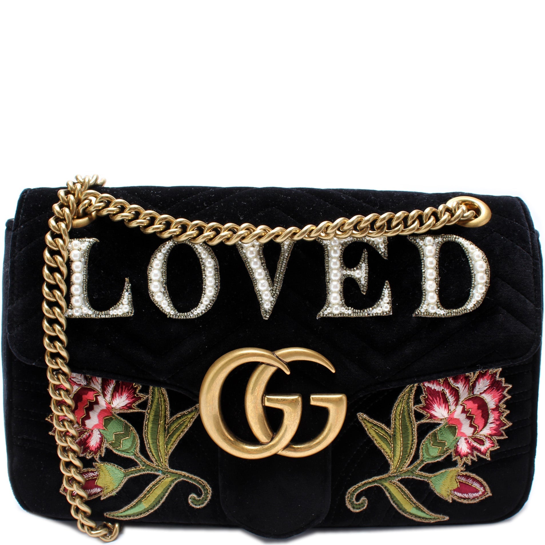 Gucci Marmont Velvet Loved Medium Shoulder Bag