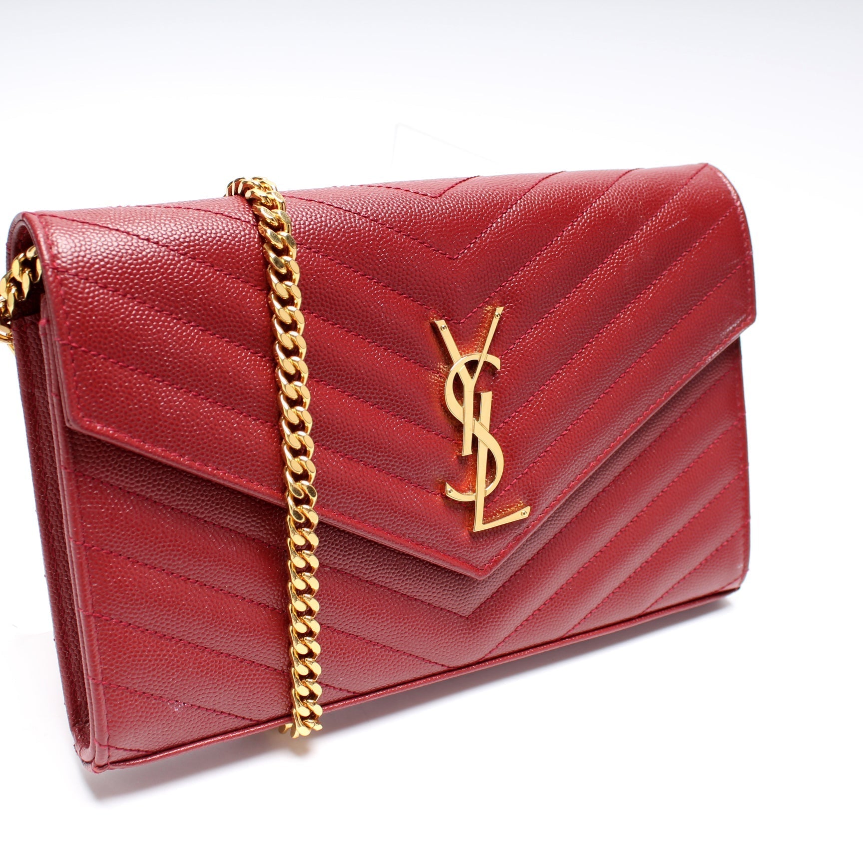 YSL Saint Laurent Grain De Wallet Bag Chain Travel Bag Chain Wallet 3
