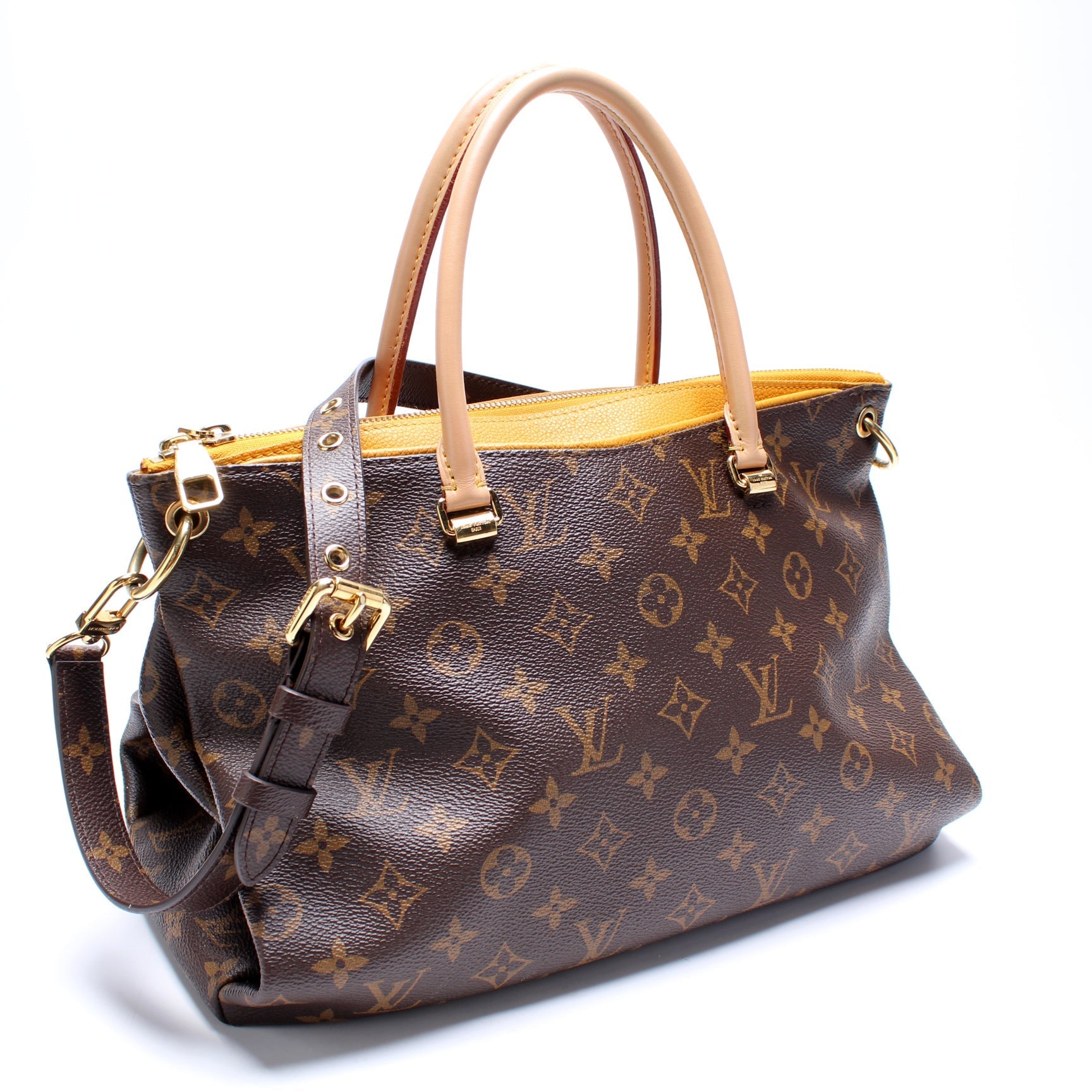 Louis Vuitton Pallas Side Monogram Canvas Tote Bag Side 1