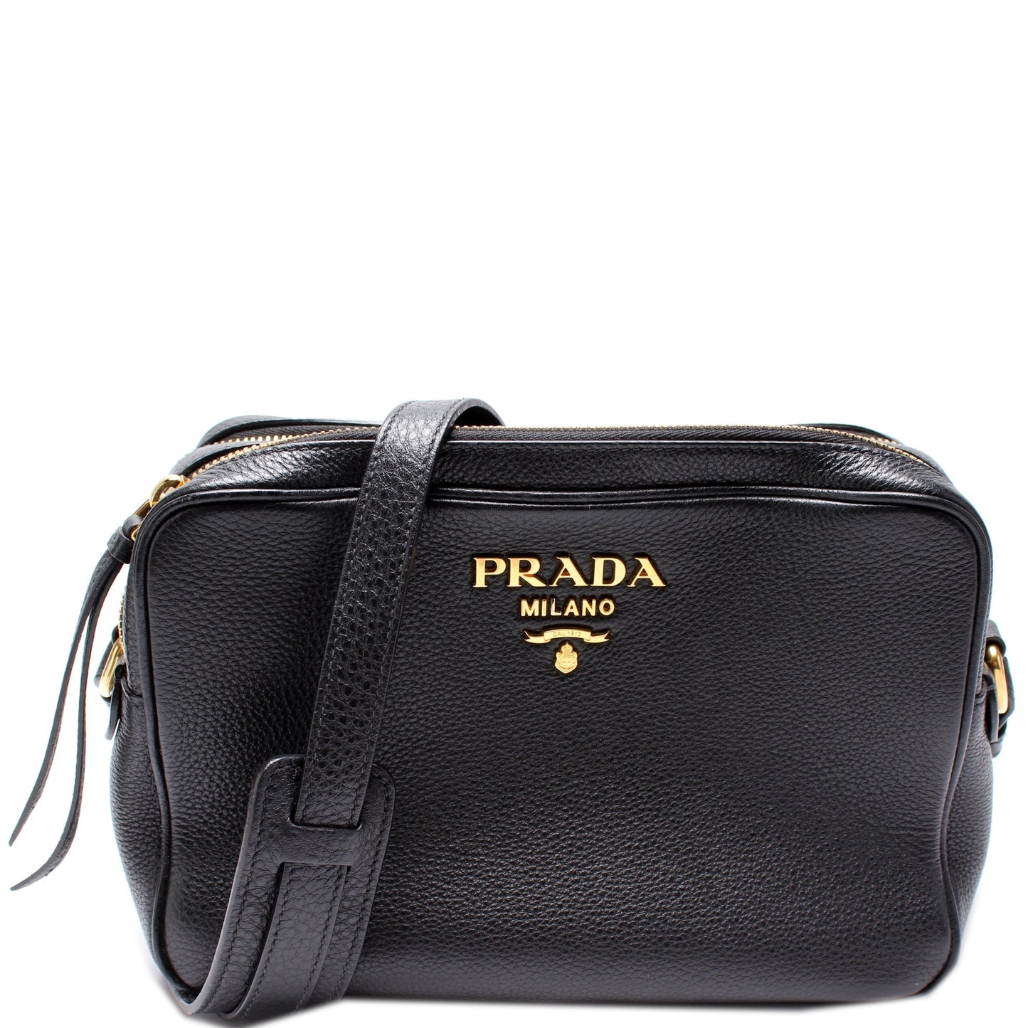 Prada Vitello Daino Double Zip Camera Bag Travel Bag