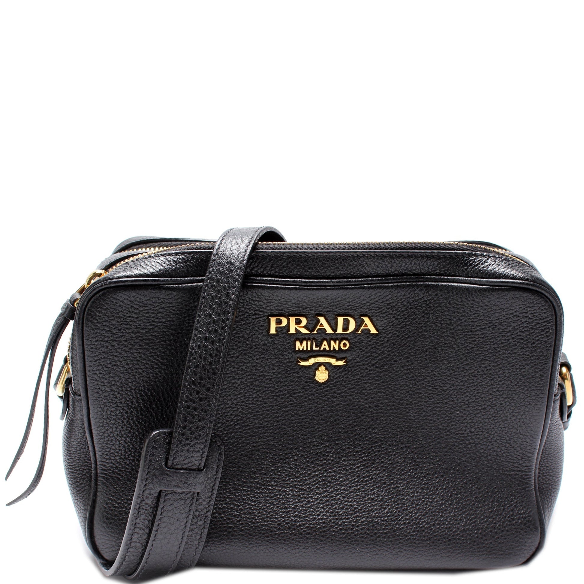 Prada Vitello Daino Double Zip Camera Bag Travel Bag