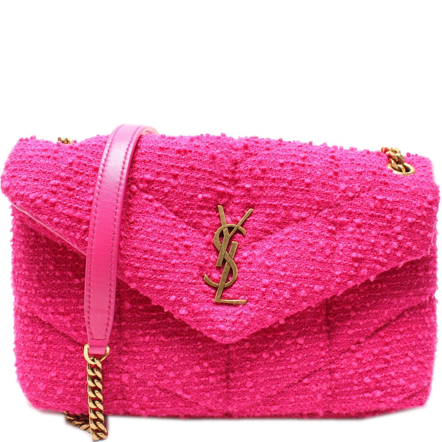 YSL Saint Laurent Puffer Tweed Bag Toy Travel Bag