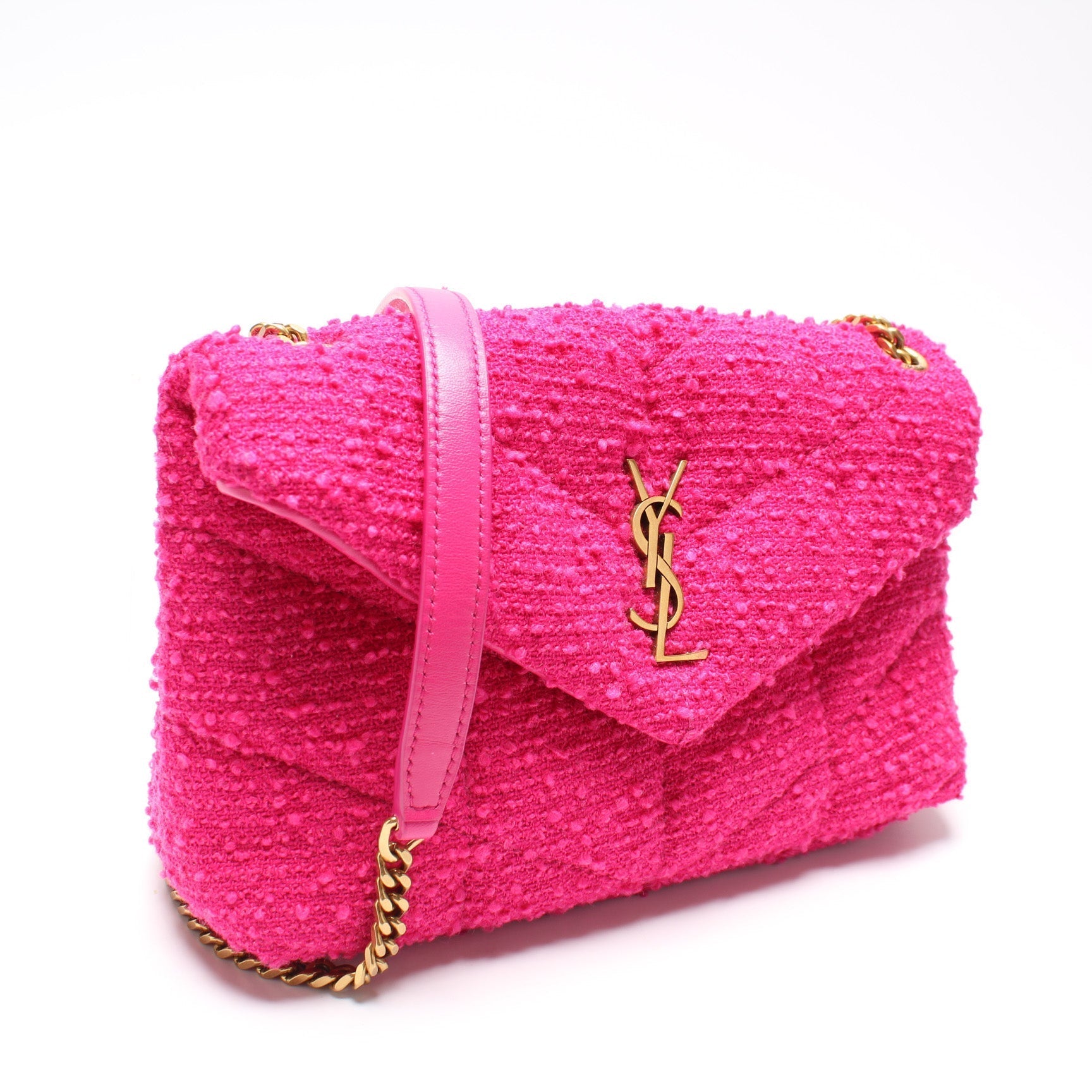 YSL Saint Laurent Puffer Tweed Bag Toy Travel Bag