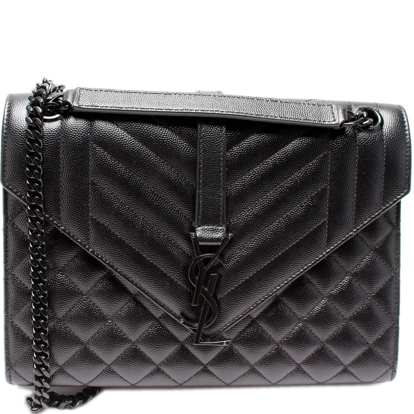 YSL Saint Laurent Saint Laurent Envelope Tri Bag Quilted Medium Travel Bag