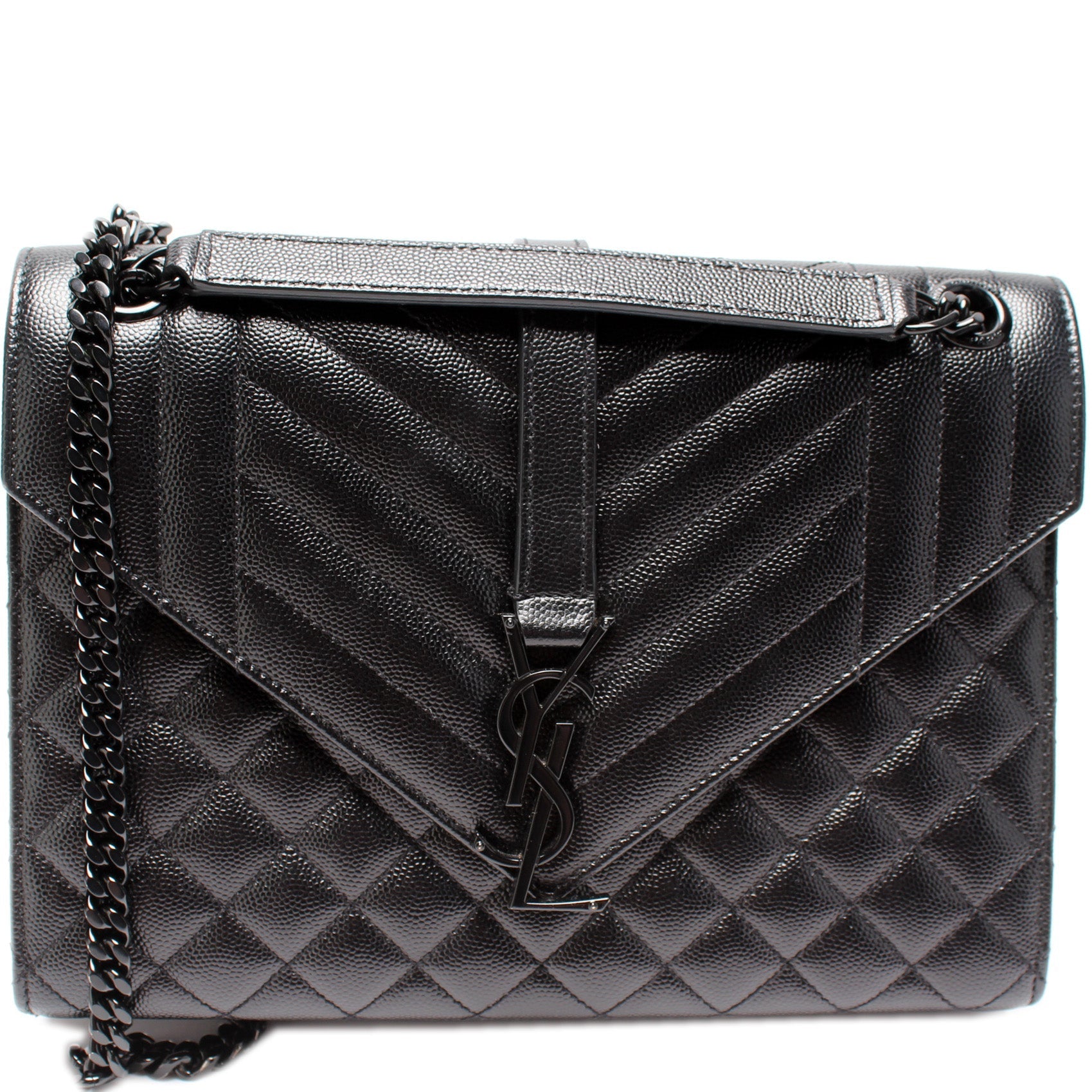 YSL Saint Laurent Saint Laurent Envelope Tri Bag Quilted Medium Travel Bag