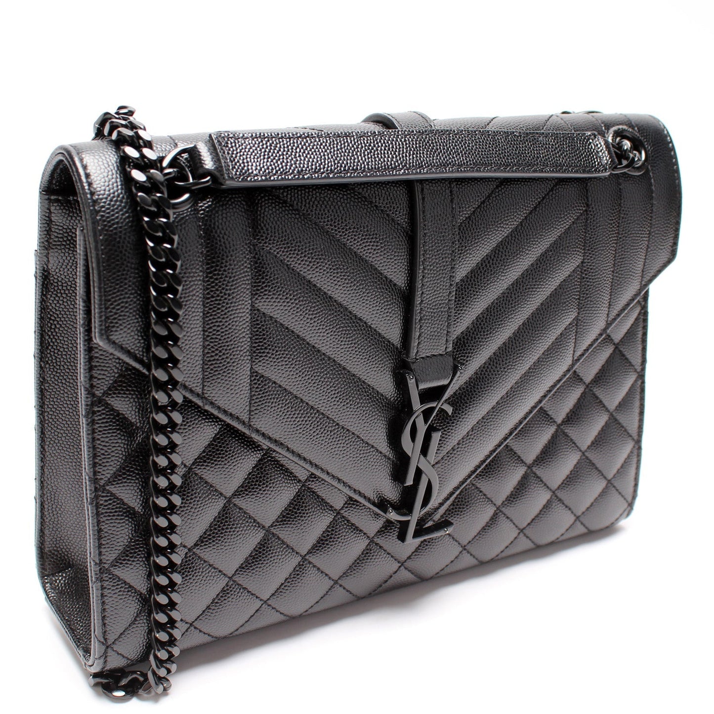 YSL Saint Laurent Saint Laurent Envelope Tri Bag Quilted Medium Travel Bag