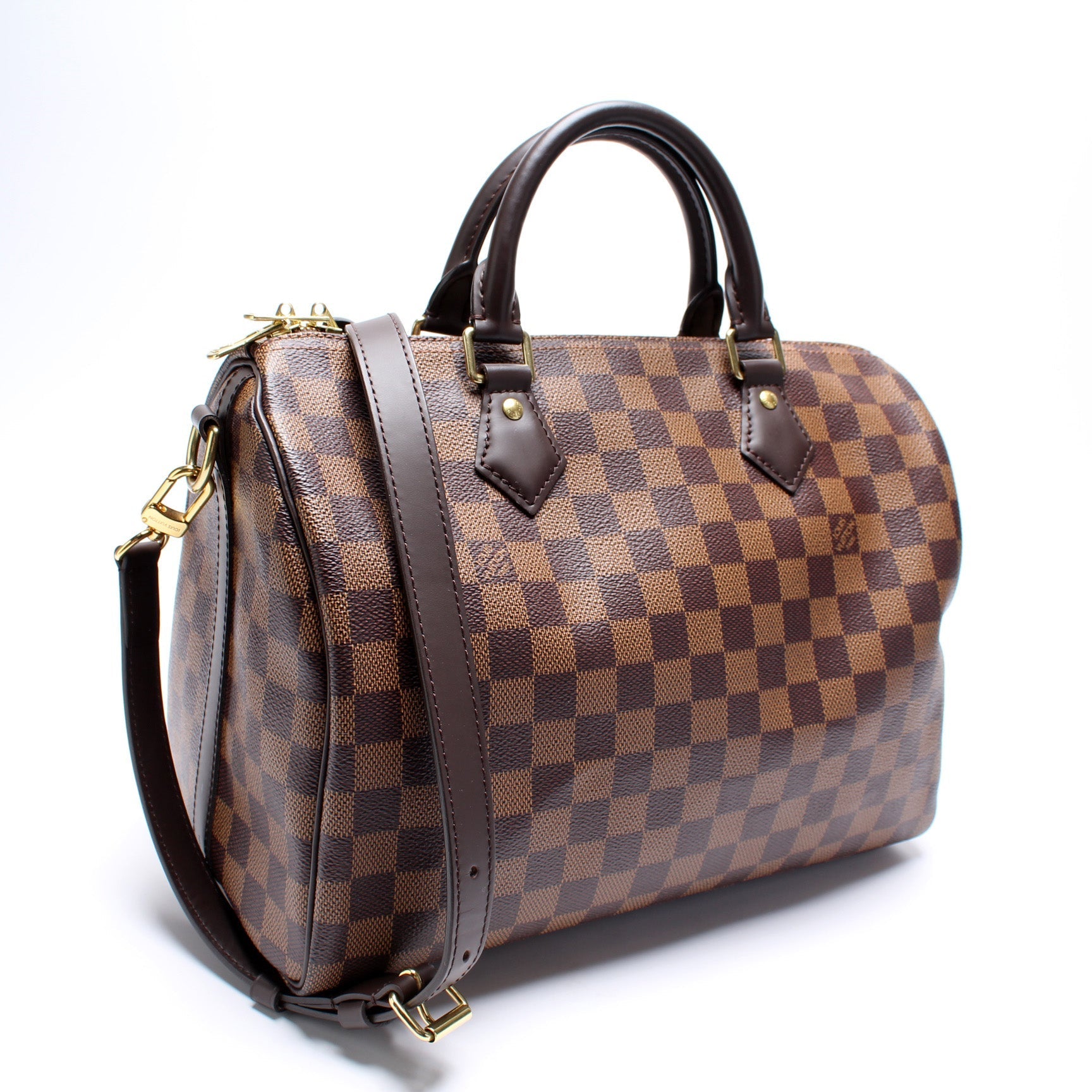 Louis Vuitton Speedy 30 Bandouliere Ebene Damier Handbag Ebene 14