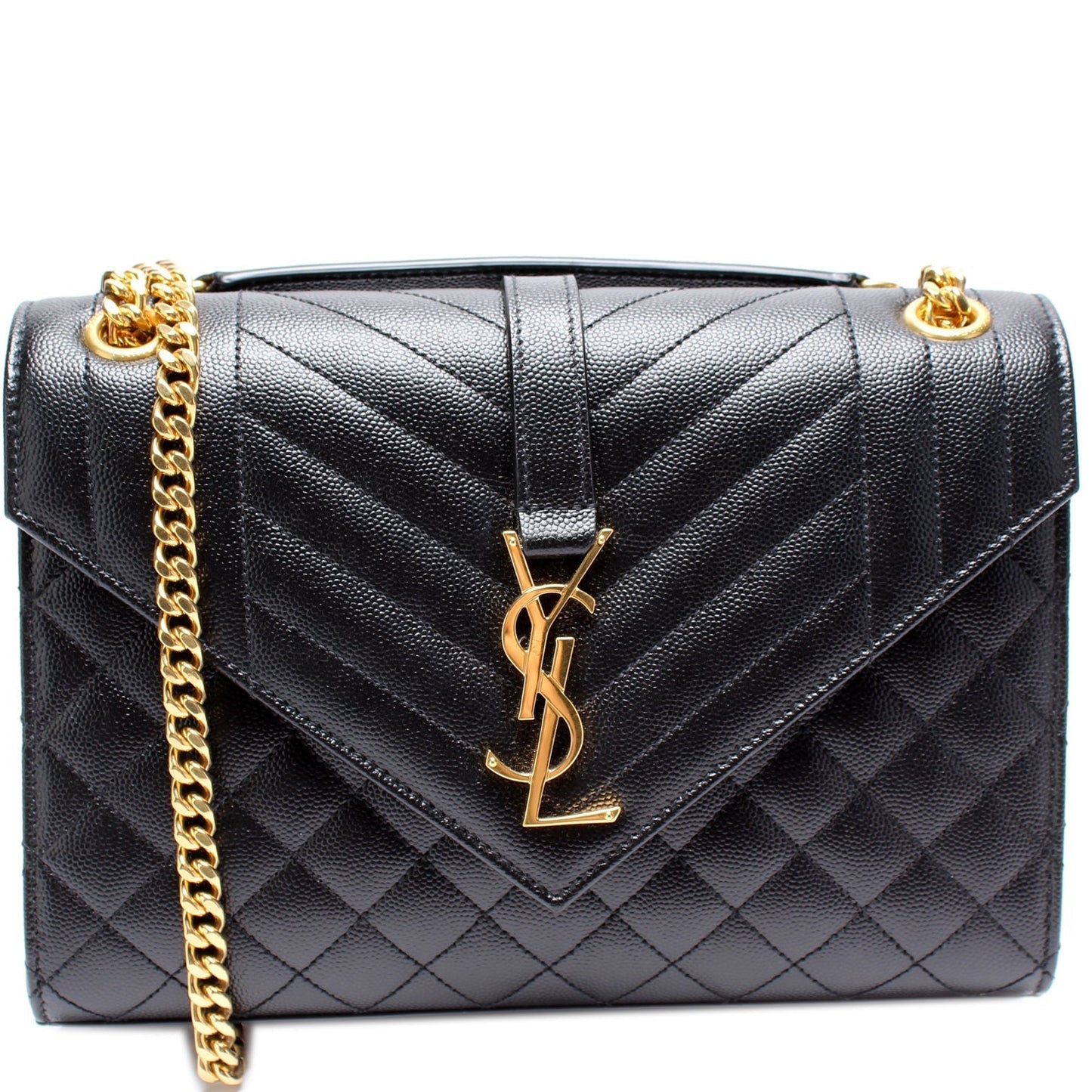 YSL Saint Laurent Envelope Tri Quilt Bag Medium Travel Bag