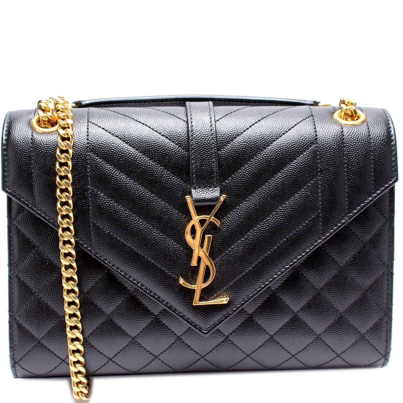 YSL Saint Laurent Envelope Tri Quilt Bag Medium Travel Bag