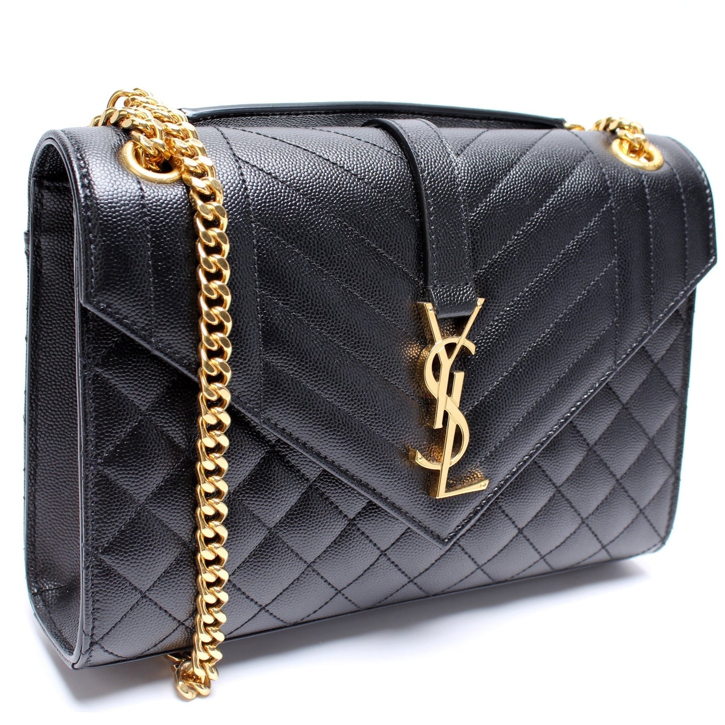 YSL Saint Laurent Envelope Tri Quilt Bag Medium Travel Bag
