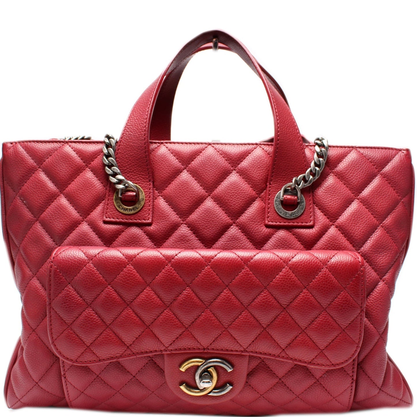 Chanel CC Front Pocket Shopping Caviar 23M Tote Bag