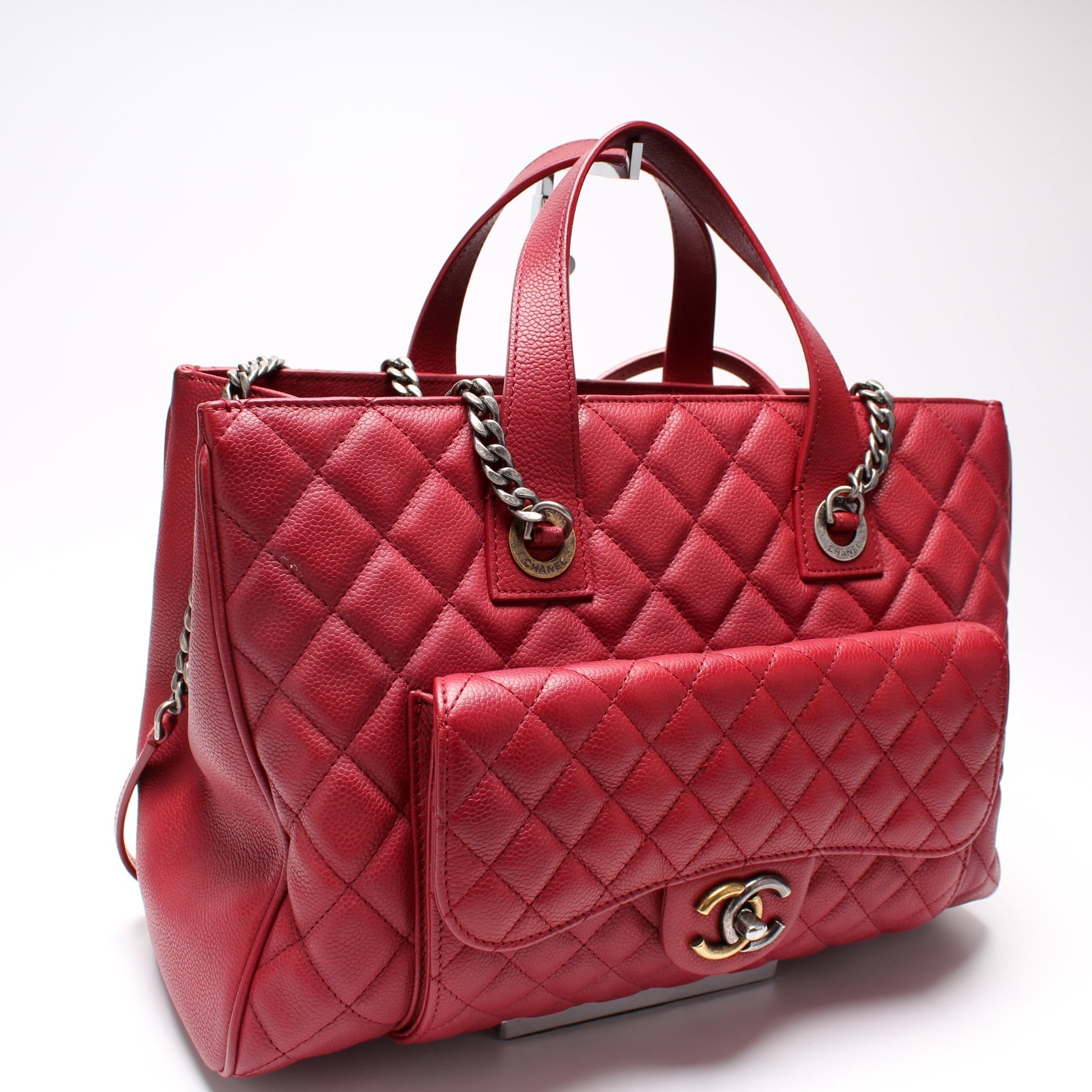 Chanel CC Front Pocket Shopping Caviar 23M Tote Bag