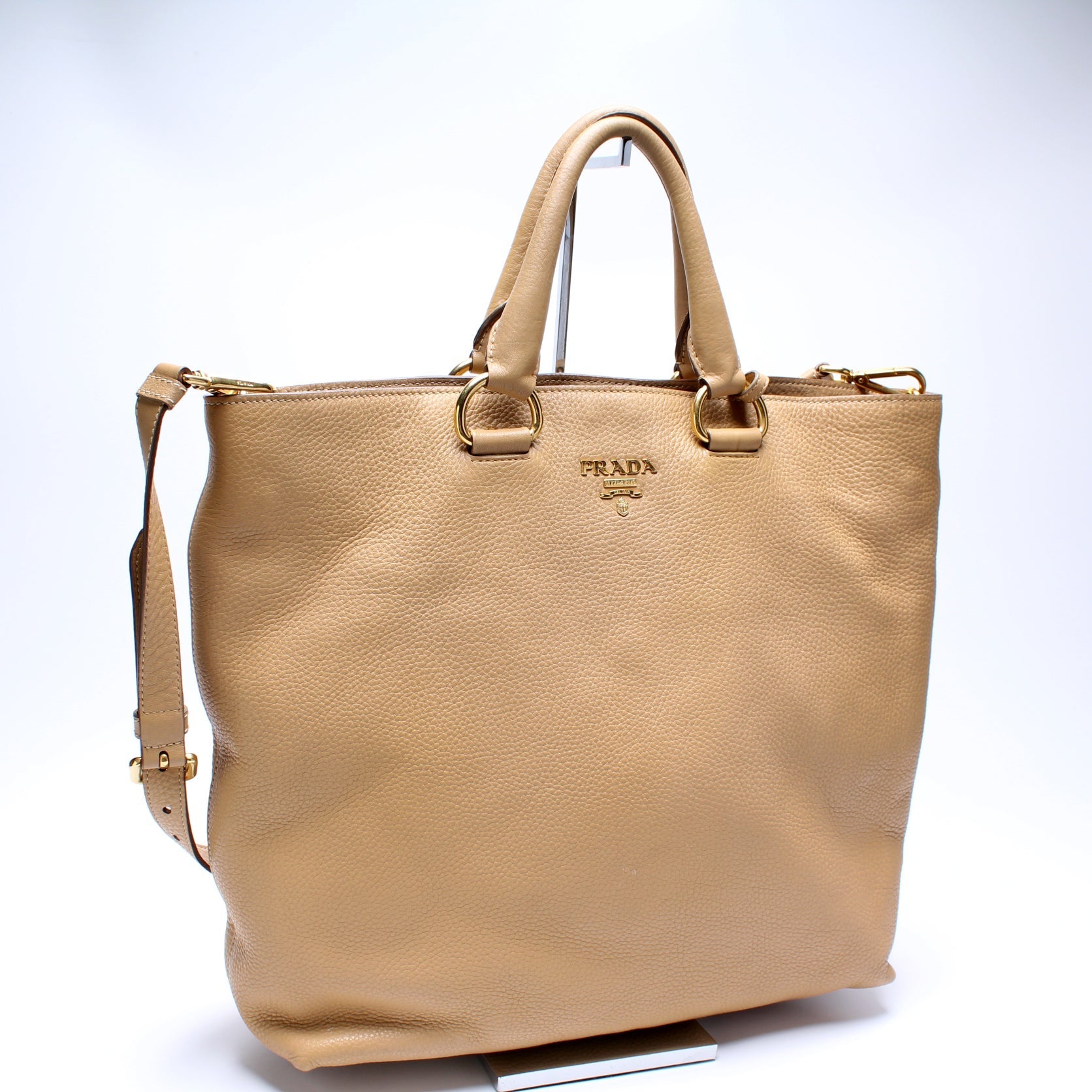 Prada Talco Vitello Daino Shopper Bag Travel Bag