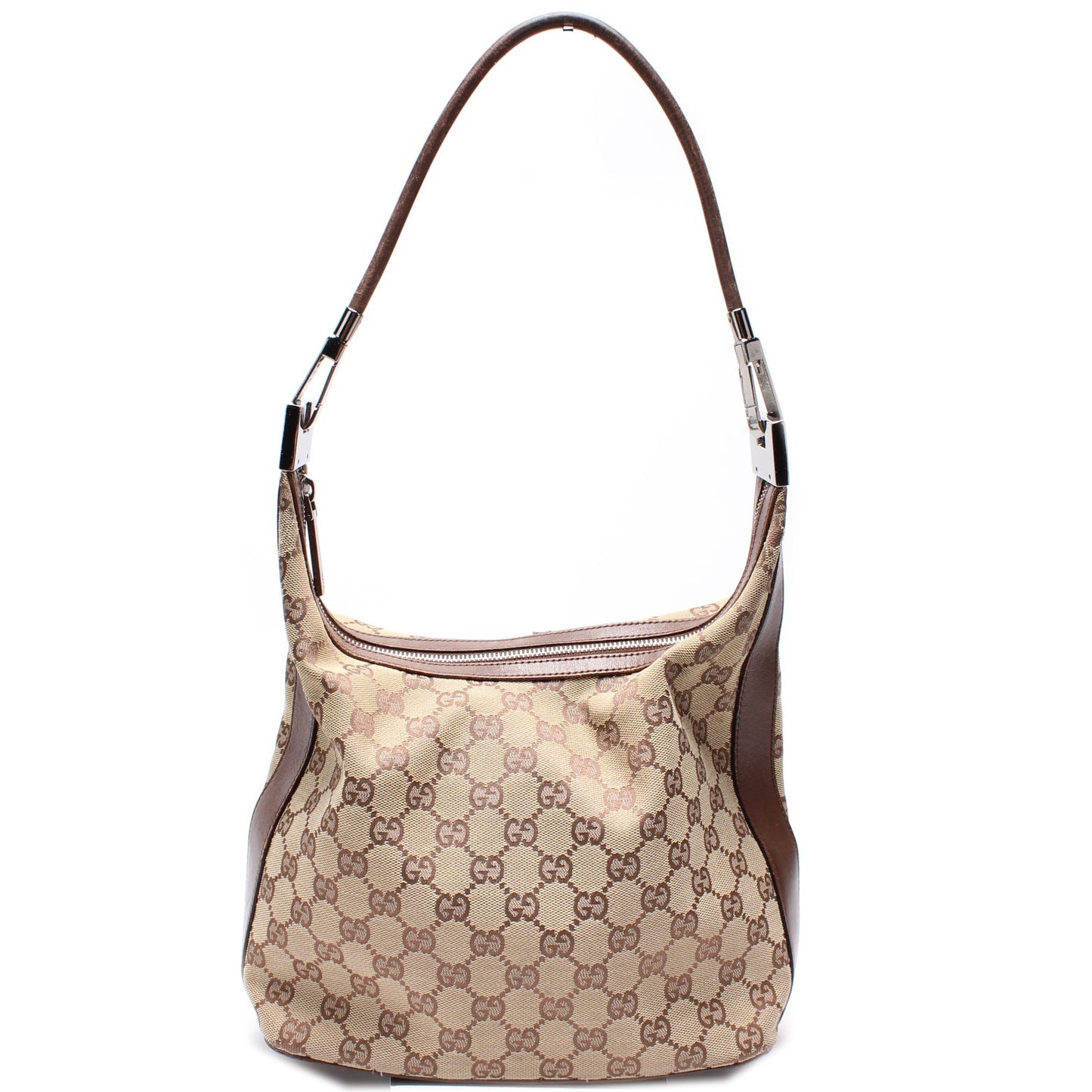 Gucci 001- GG Clasp Canvas Shoulder Bag