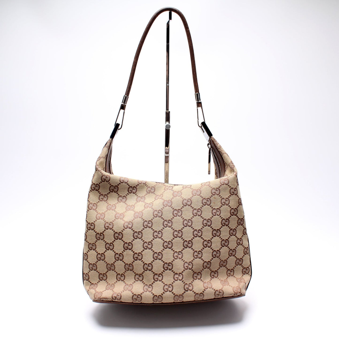 Gucci 001- GG Clasp Canvas Shoulder Bag