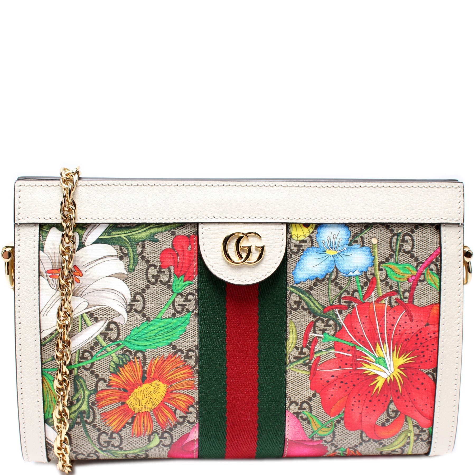Gucci GG Supreme Flora Ophidia Small Chain Travel Bag