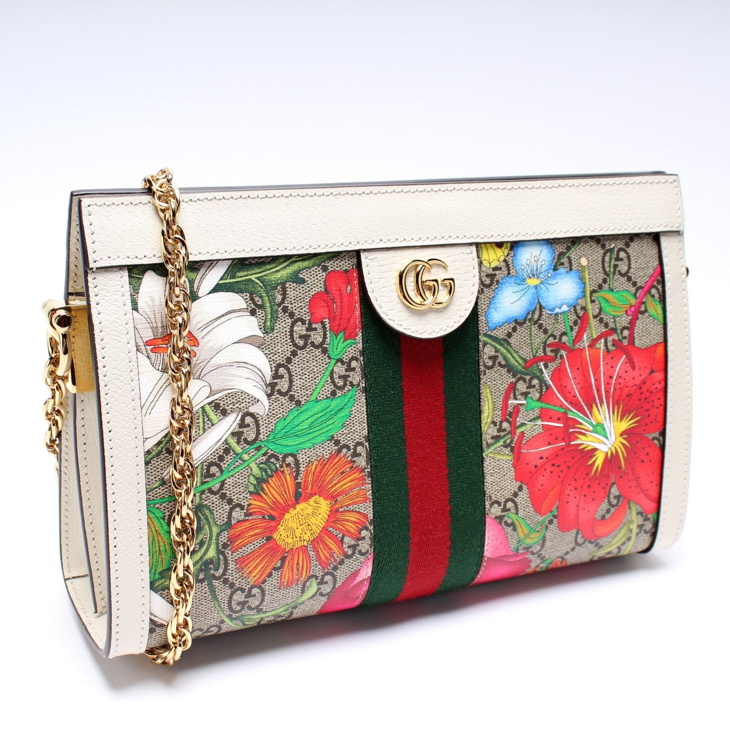Gucci GG Supreme Flora Ophidia Small Chain Travel Bag