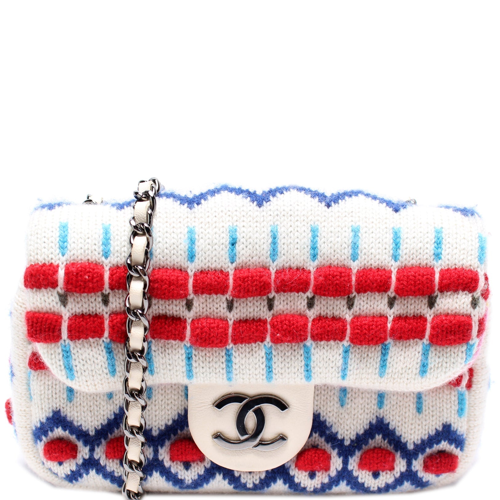 Chanel Cashmere Knit Extra Flap Shoulder Bag
