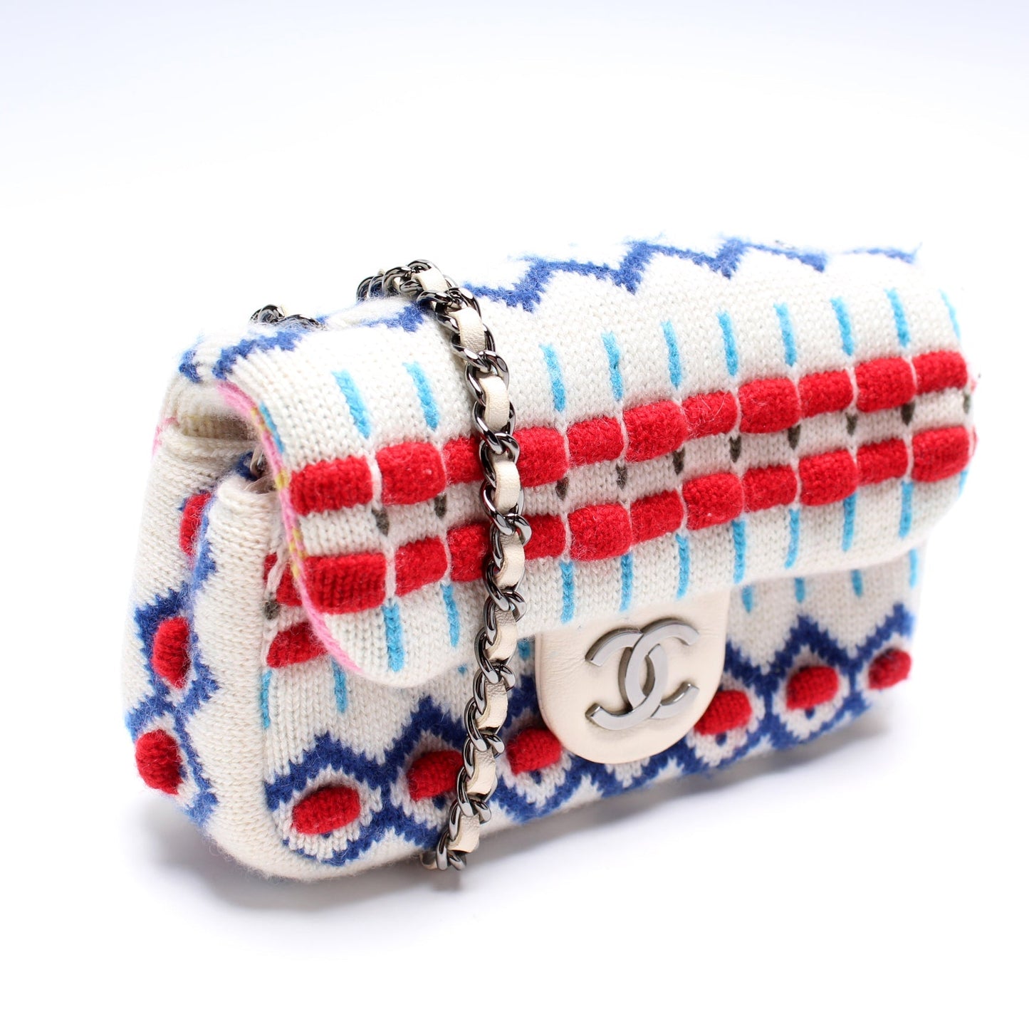 Chanel Cashmere Knit Extra Flap Shoulder Bag