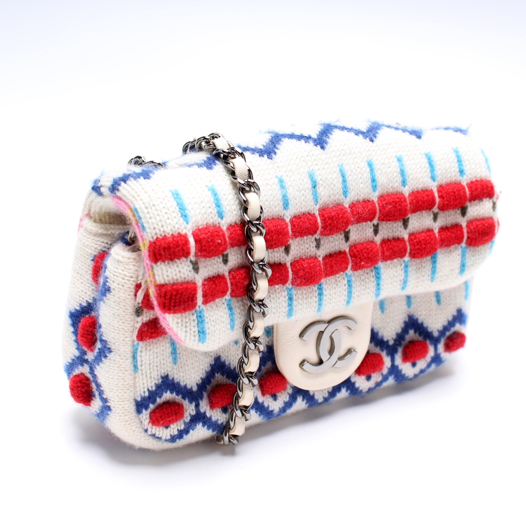 Chanel Cashmere Knit Extra Flap Shoulder Bag
