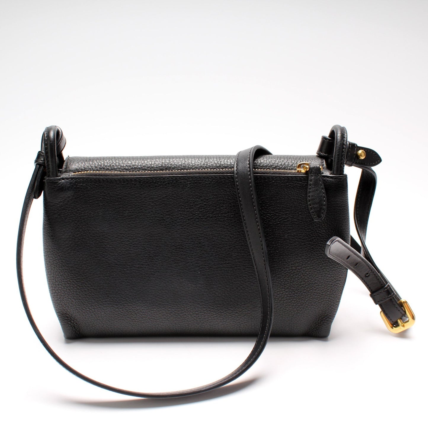 Prada Vitello Daino Zip Crossbody Bag Leather Flap