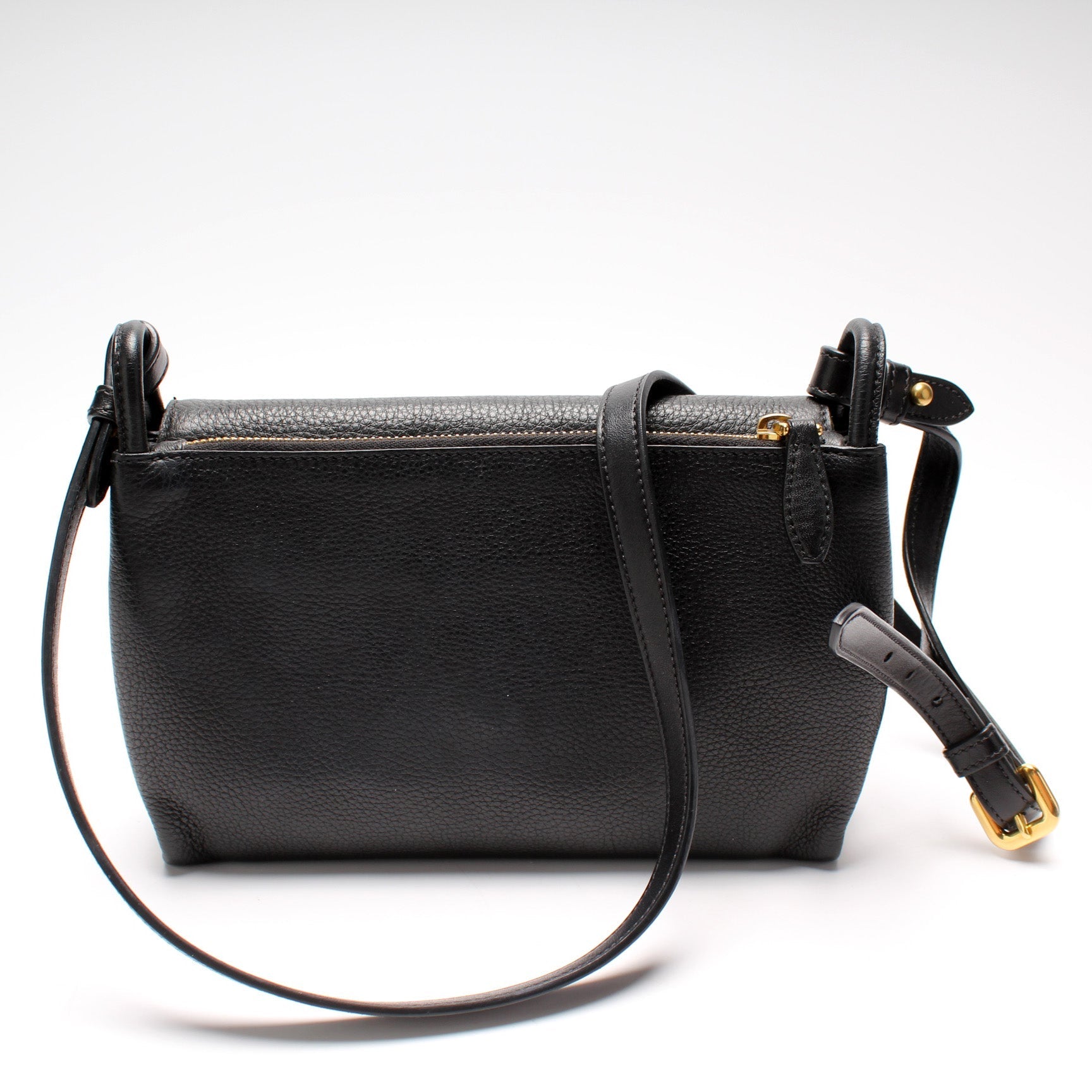 Prada Vitello Daino Zip Crossbody Bag Leather Flap