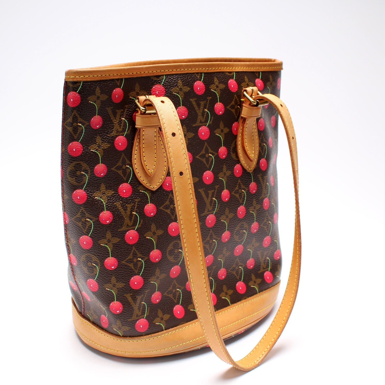 Louis Vuitton Petit Bucket Cerises Monogram Bucket Bag