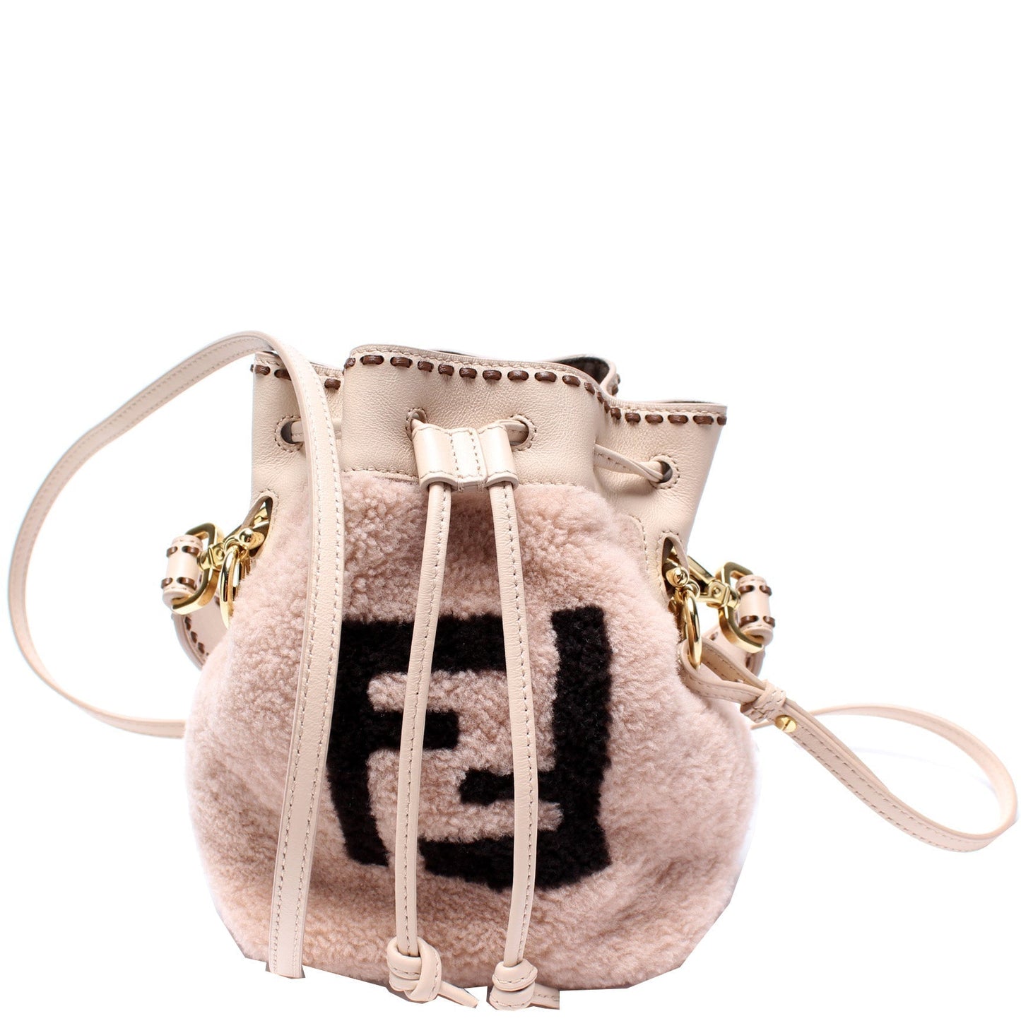 Fendi 8Bs010 Mon Tresor Ff Shearling Bag Mini Bucket Bucket Bag Ff Shearling 2