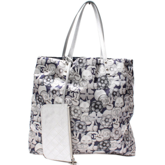 Chanel Emoticon Nylon Shopping Tote Bag