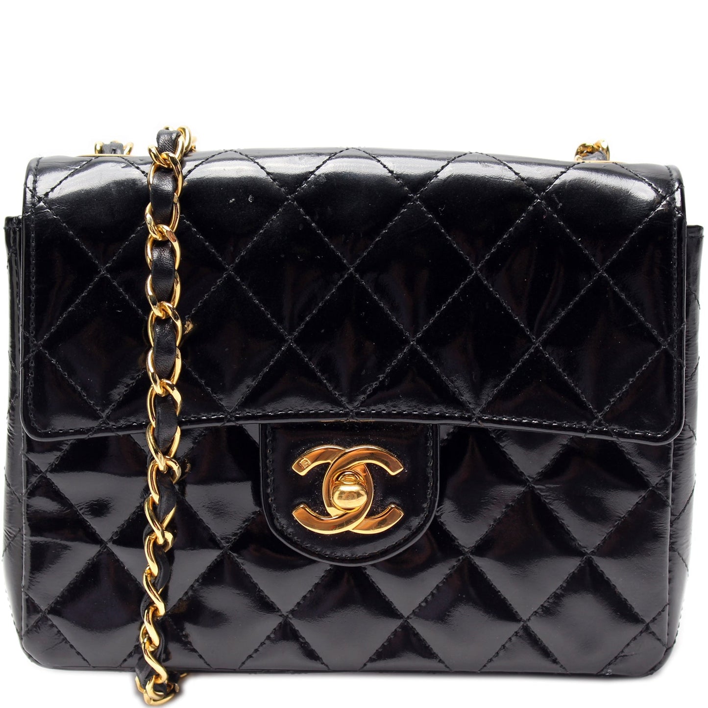 Chanel Classic Flap Square Patent 1M Mini Bag