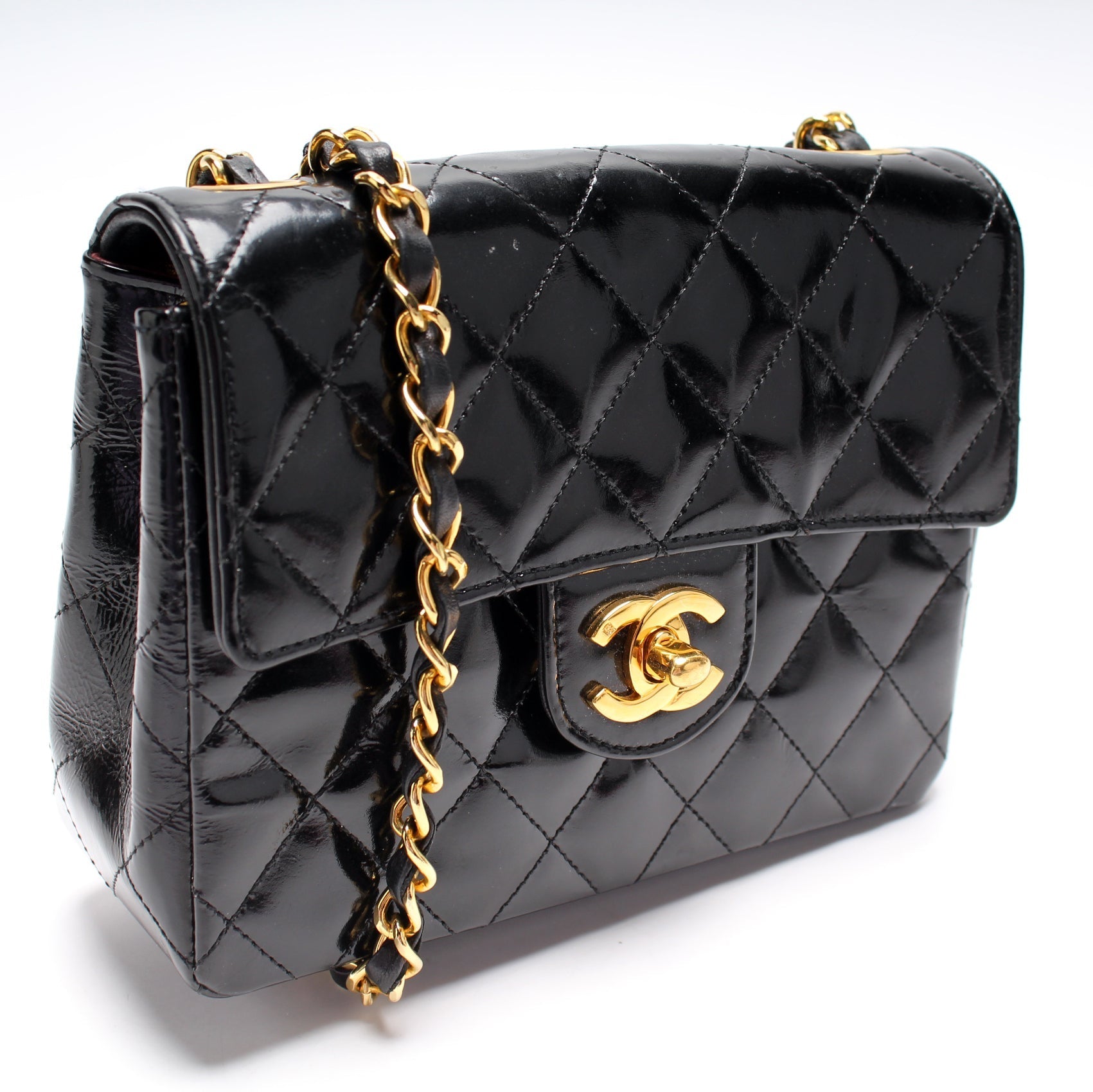 Chanel Classic Flap Square Patent 1M Mini Bag