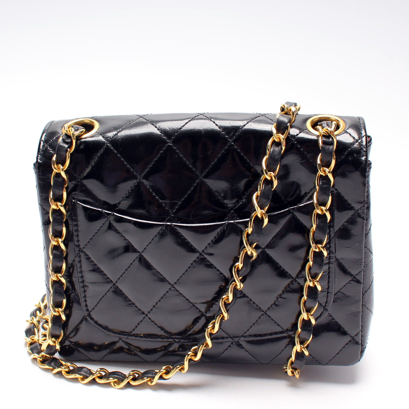 Chanel Classic Flap Square Patent 1M Mini Bag