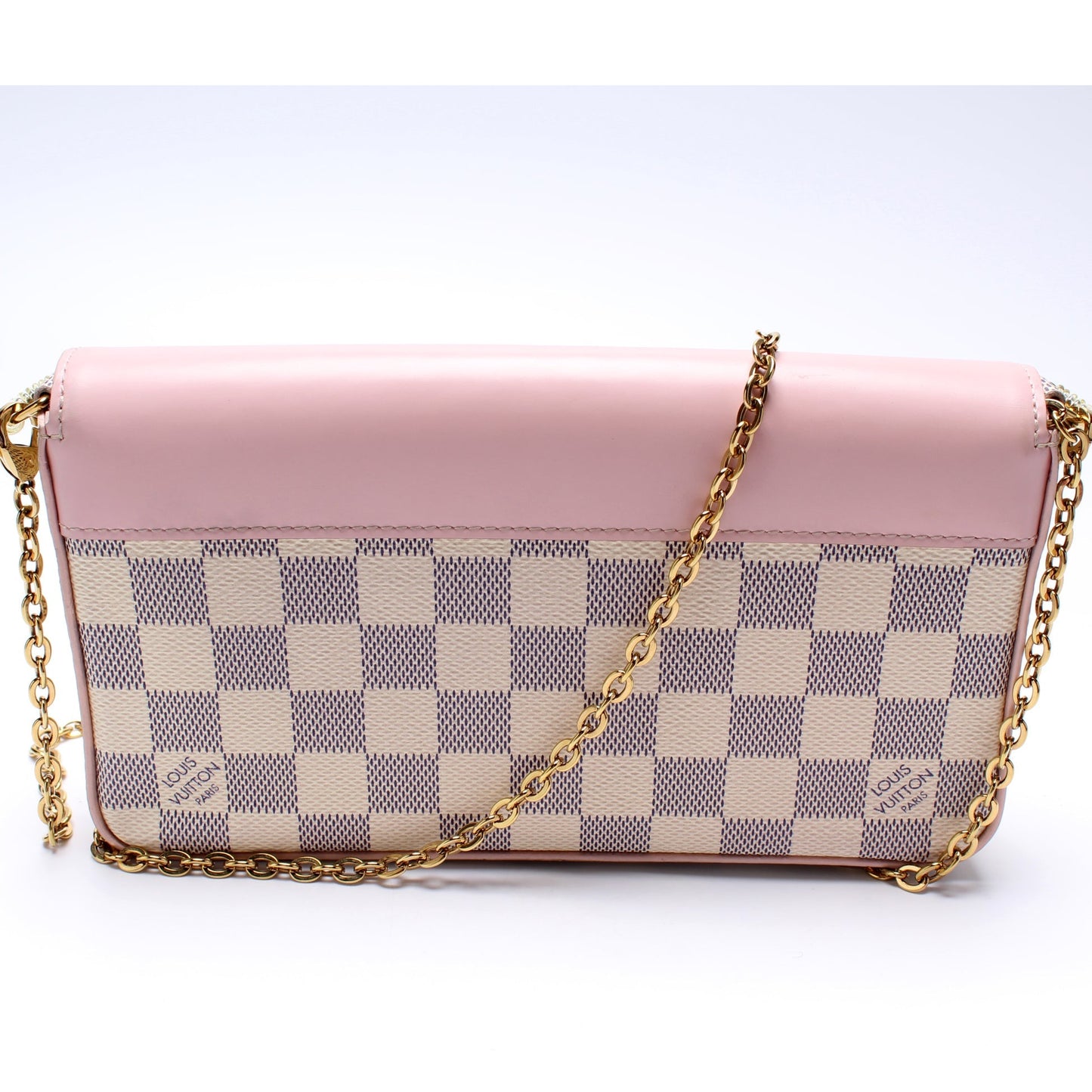 Louis Vuitton Pochette Felicie Azur Damier Calfskin Clutch Bag